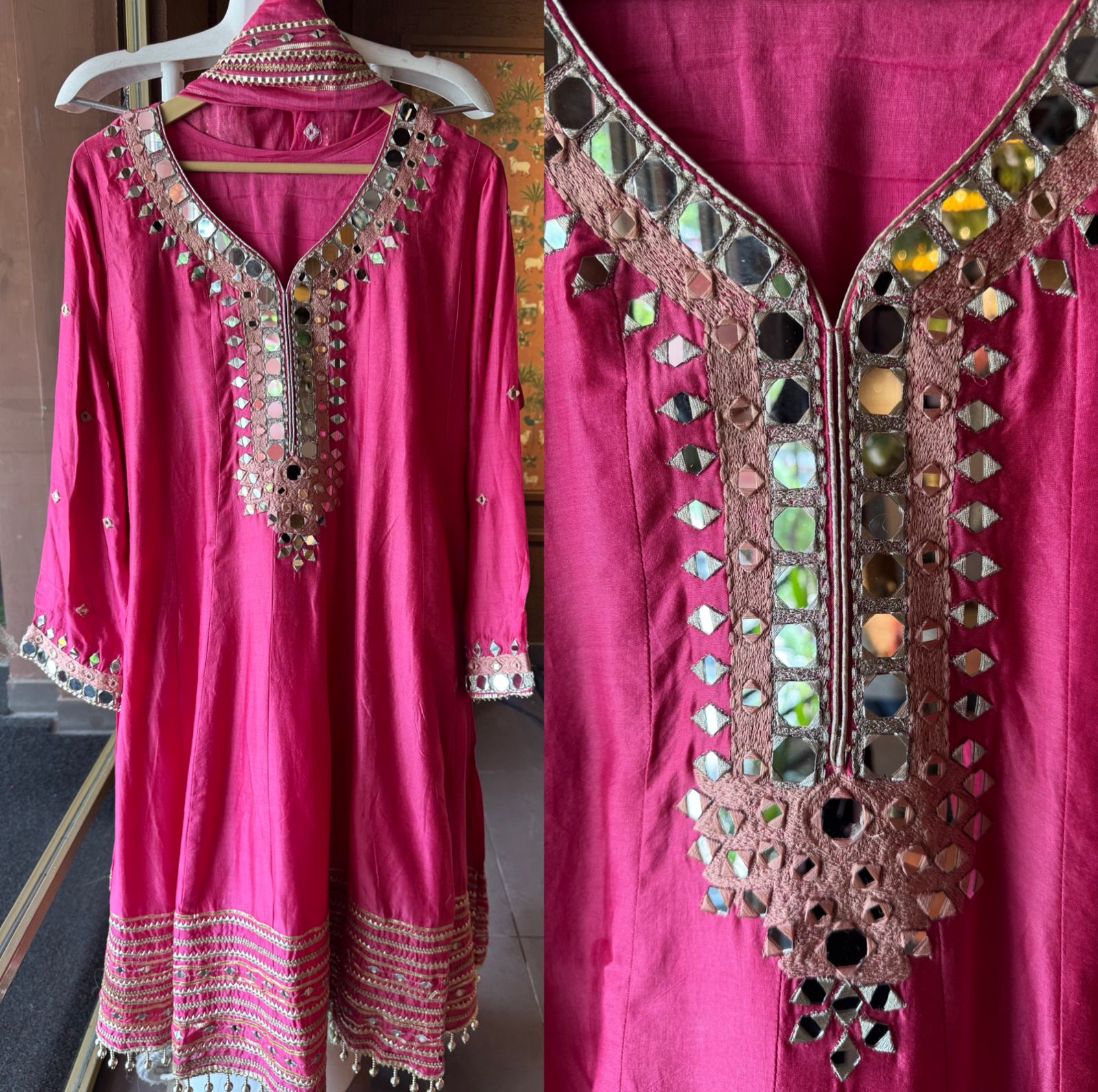 Soft Mul chanderi Anarkali suit