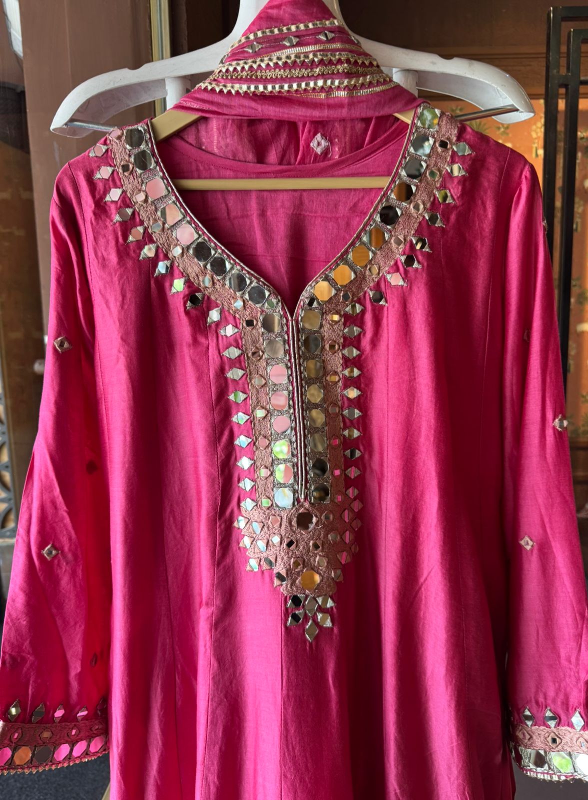 Soft Mul chanderi Anarkali suit