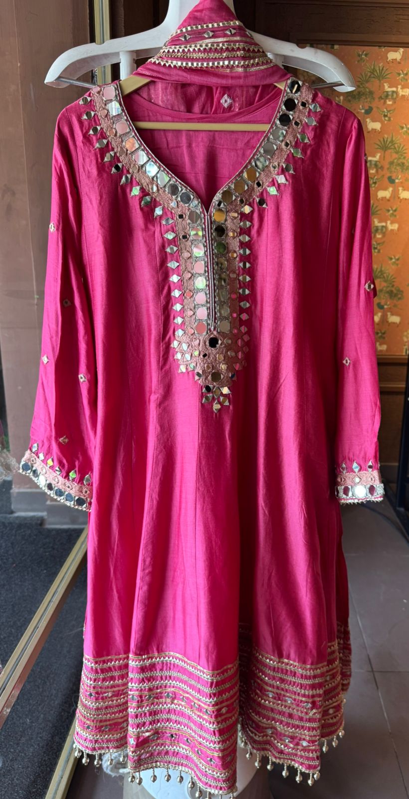 Soft Mul chanderi Anarkali suit