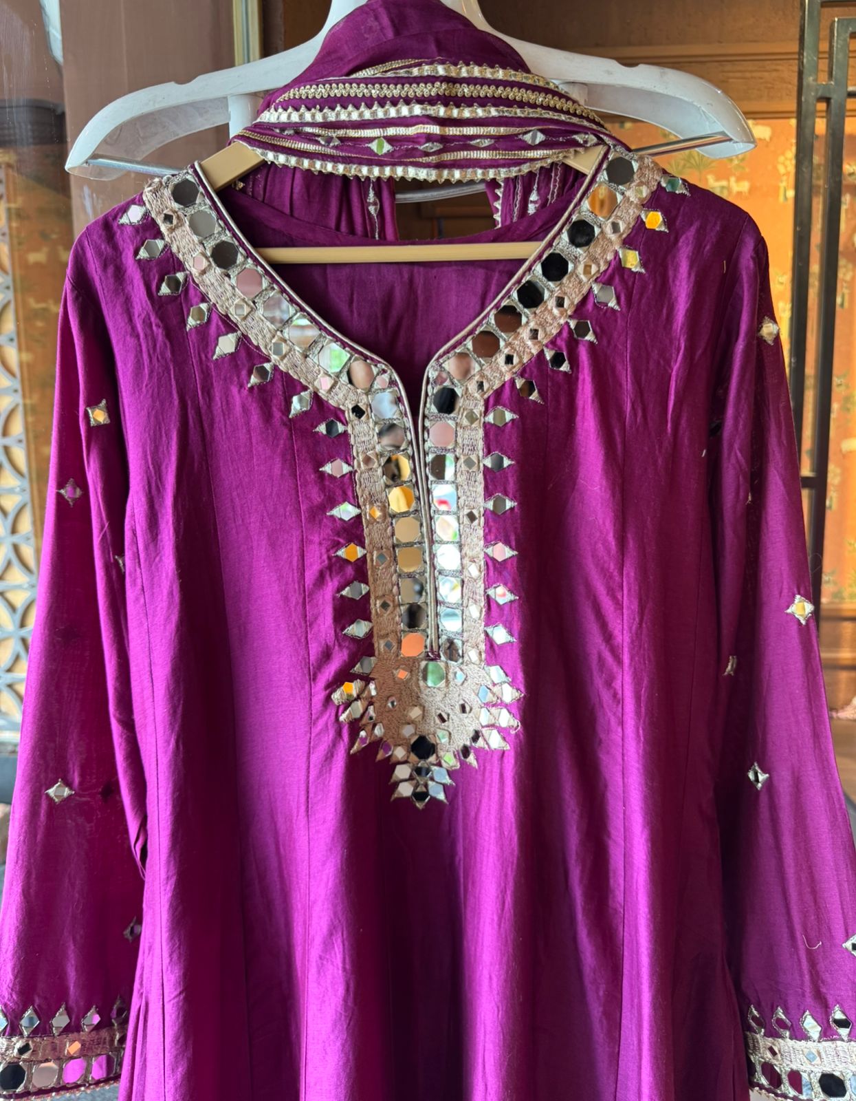 Soft Mul chanderi Anarkali suit