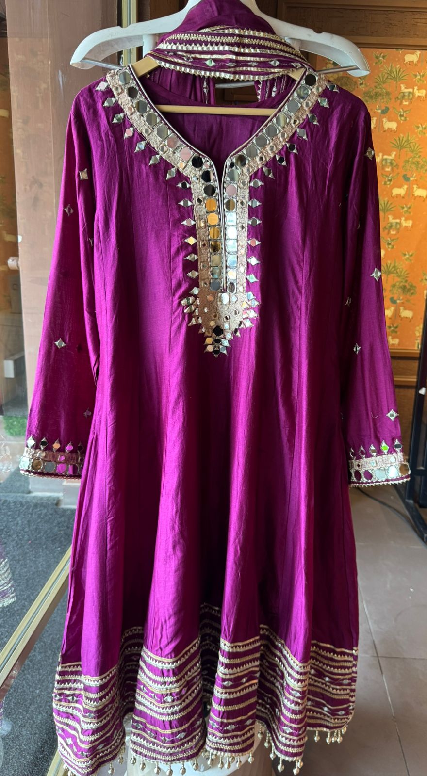 Soft Mul chanderi Anarkali suit