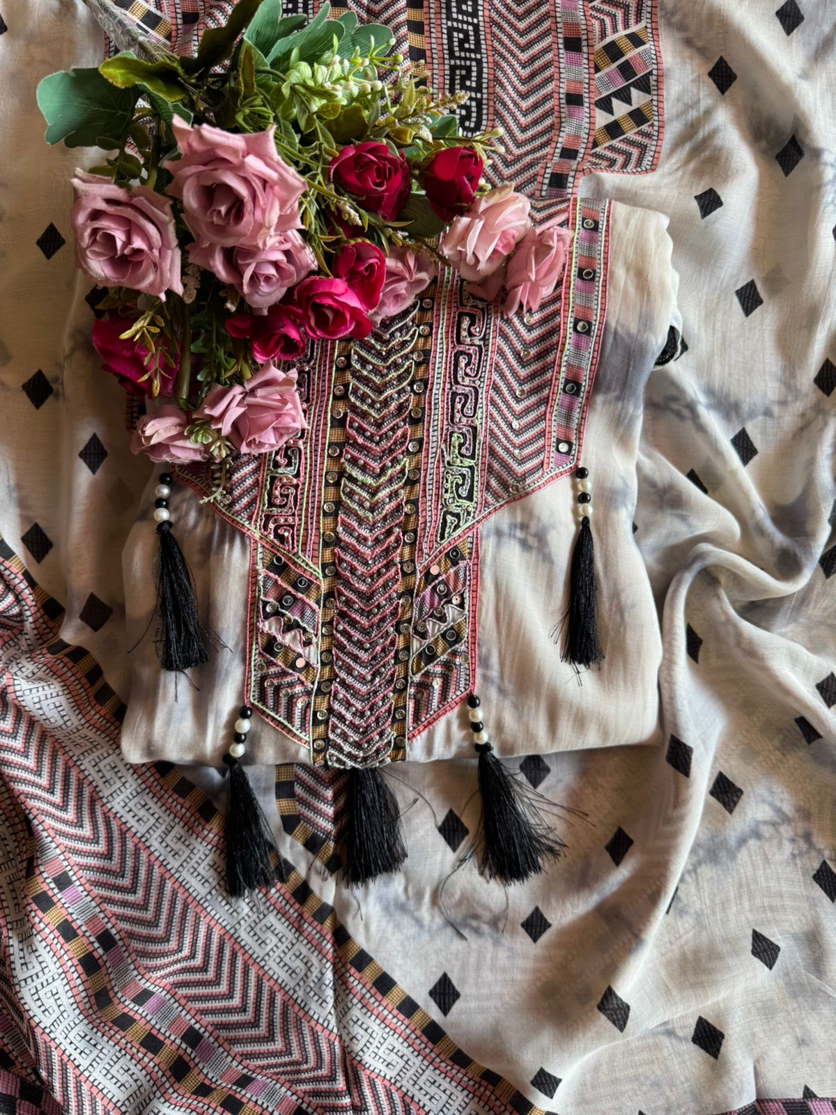 Pure Soft Mul muslin Tie and Dye  printed shirt