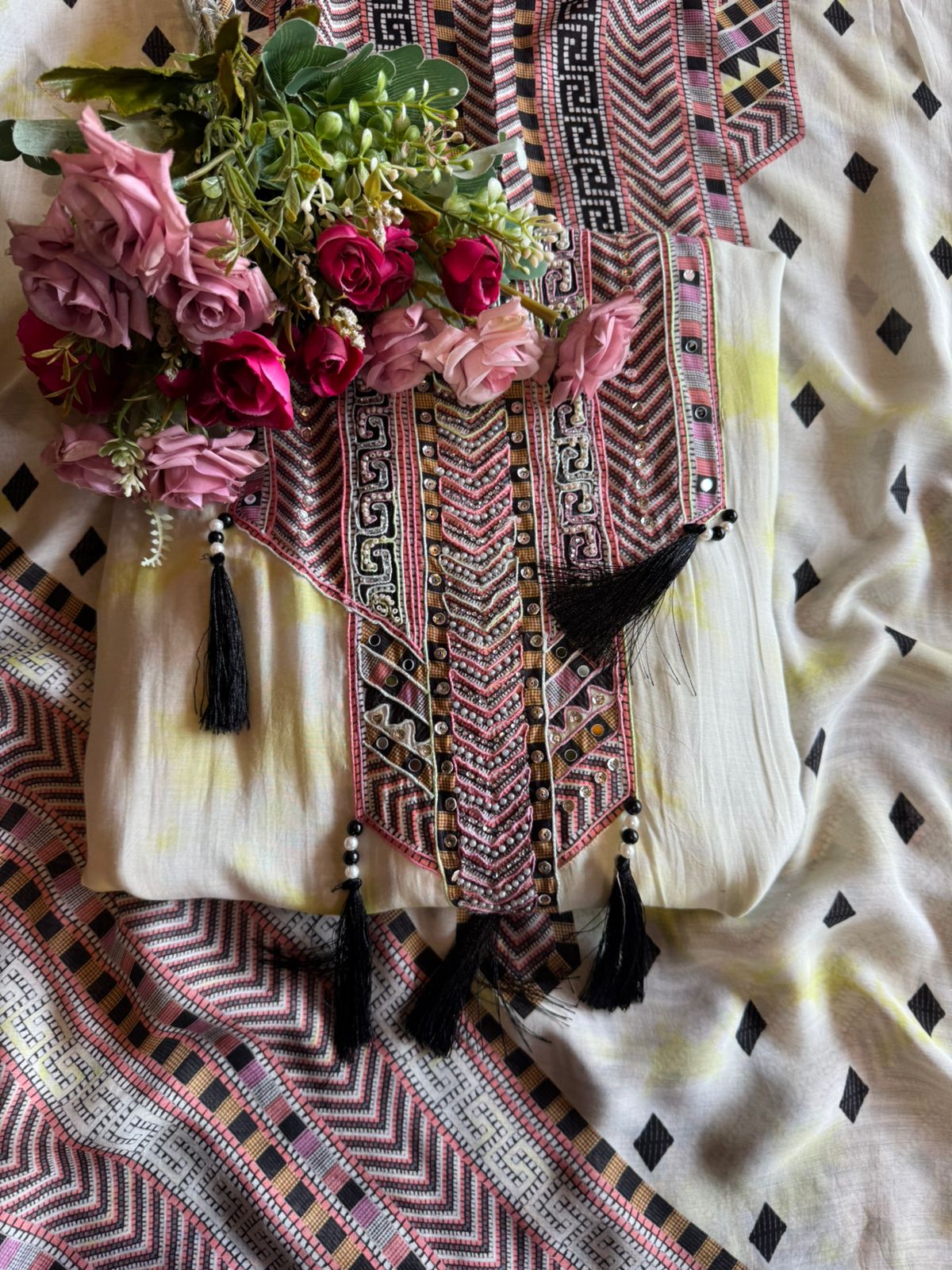 Pure Soft Mul muslin Tie and Dye  printed shirt