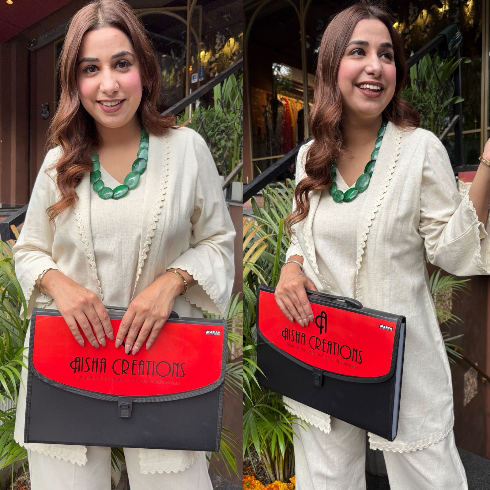 Handloom cotton three piece jacket style Coord set