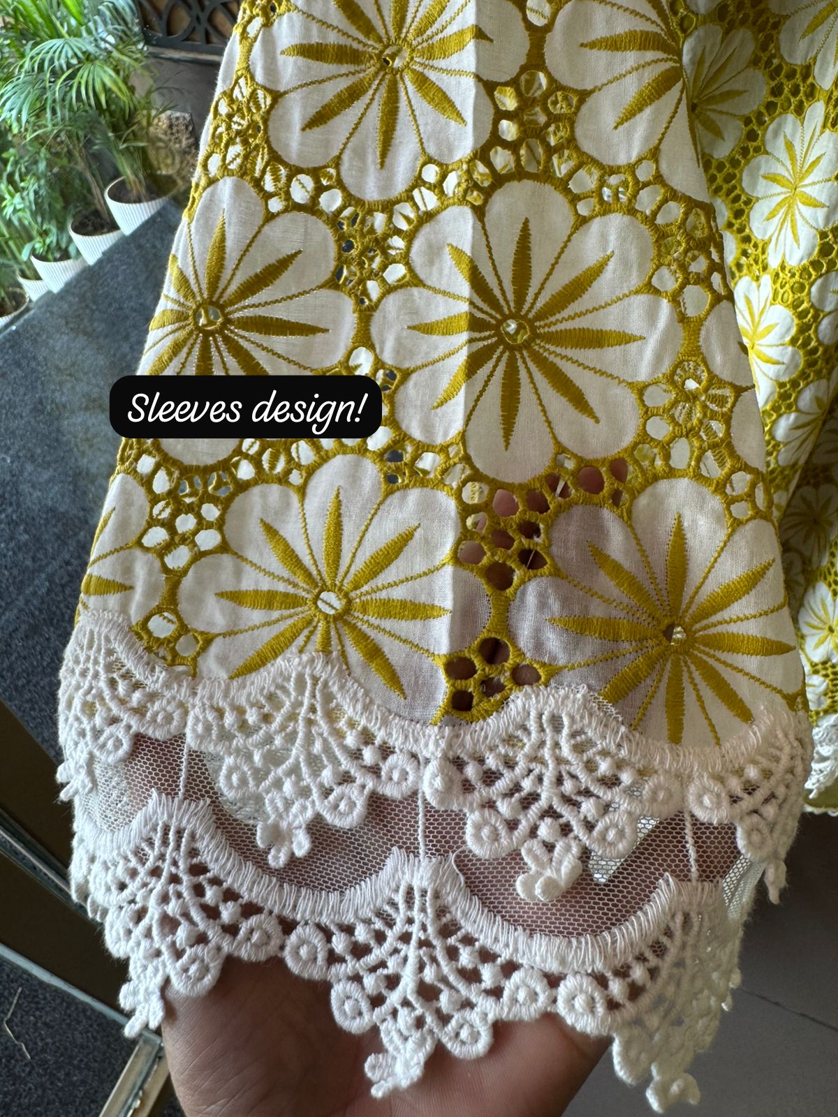 Imported Floral Crochia fabric beautifully designed