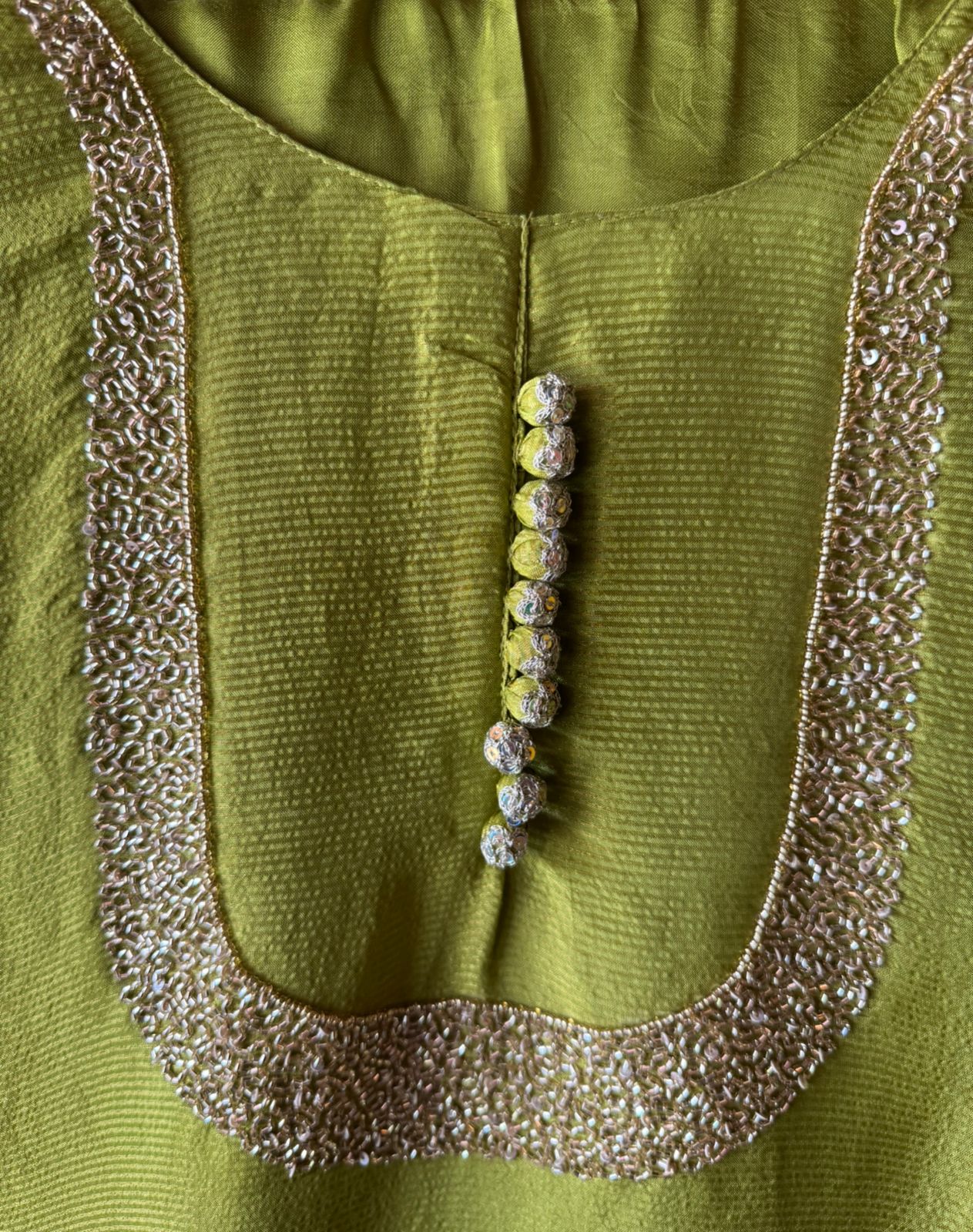 Self Tissue Kurta with Gold lurex Semi stitched shirt