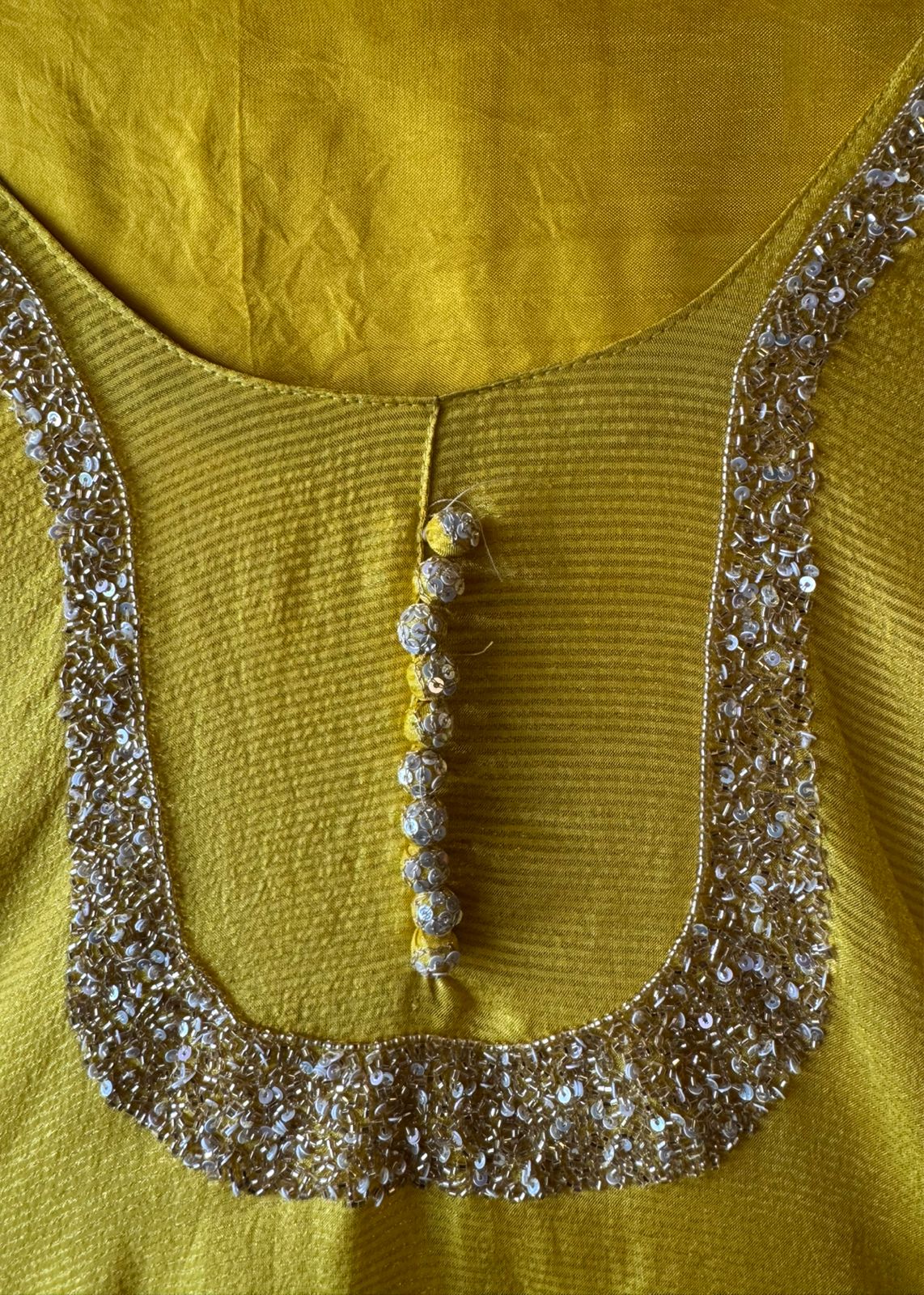 Self Tissue Kurta with Gold lurex Semi stitched shirt