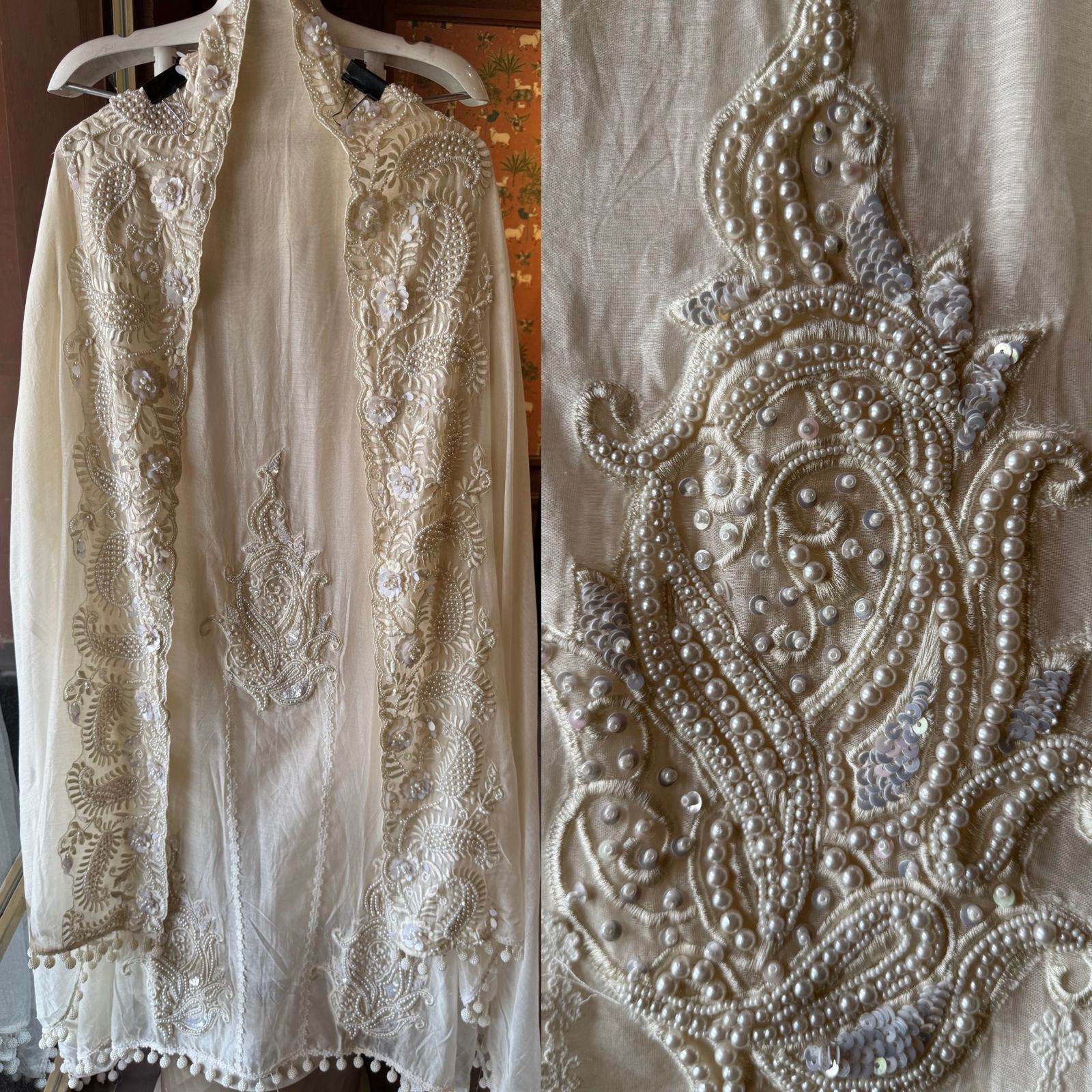 Soft chanderi Shirt with lacework