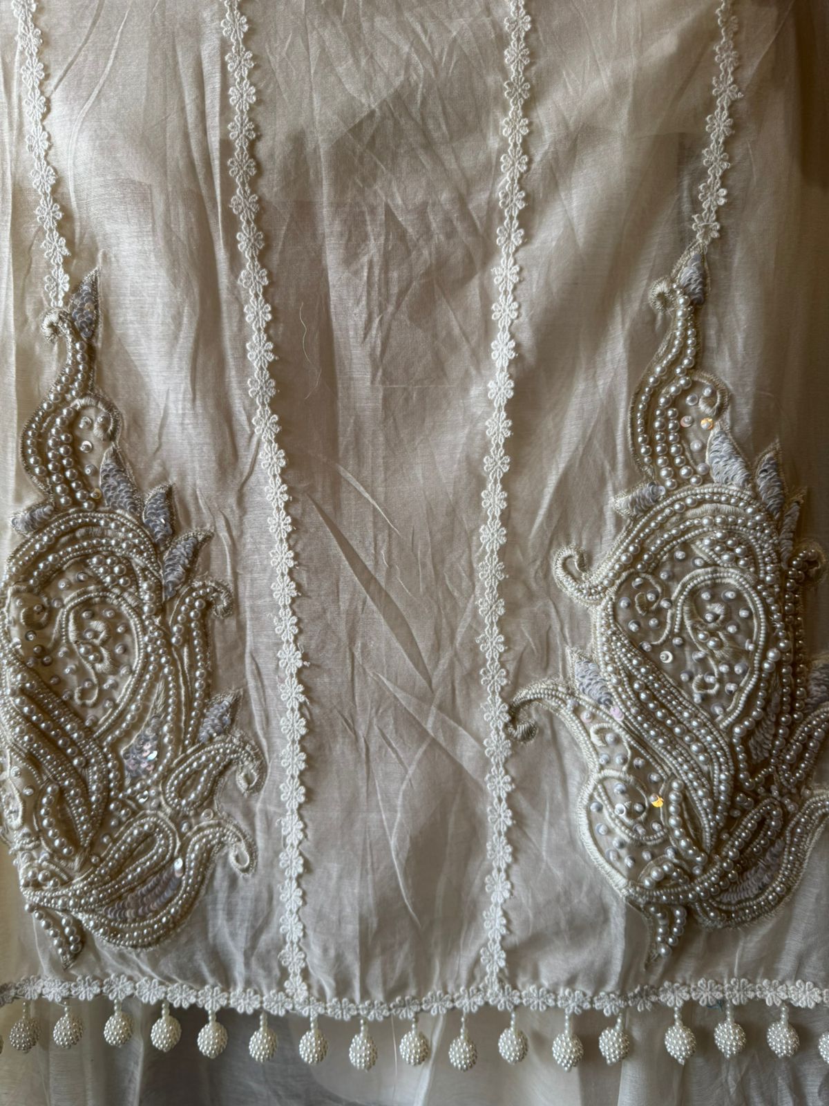 Soft chanderi Shirt with lacework