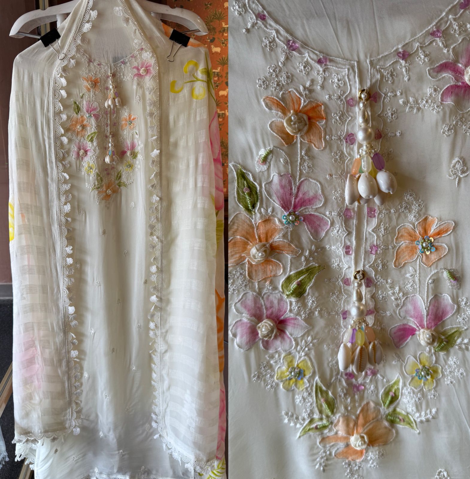 Soft organza UnstitchedSuit piece