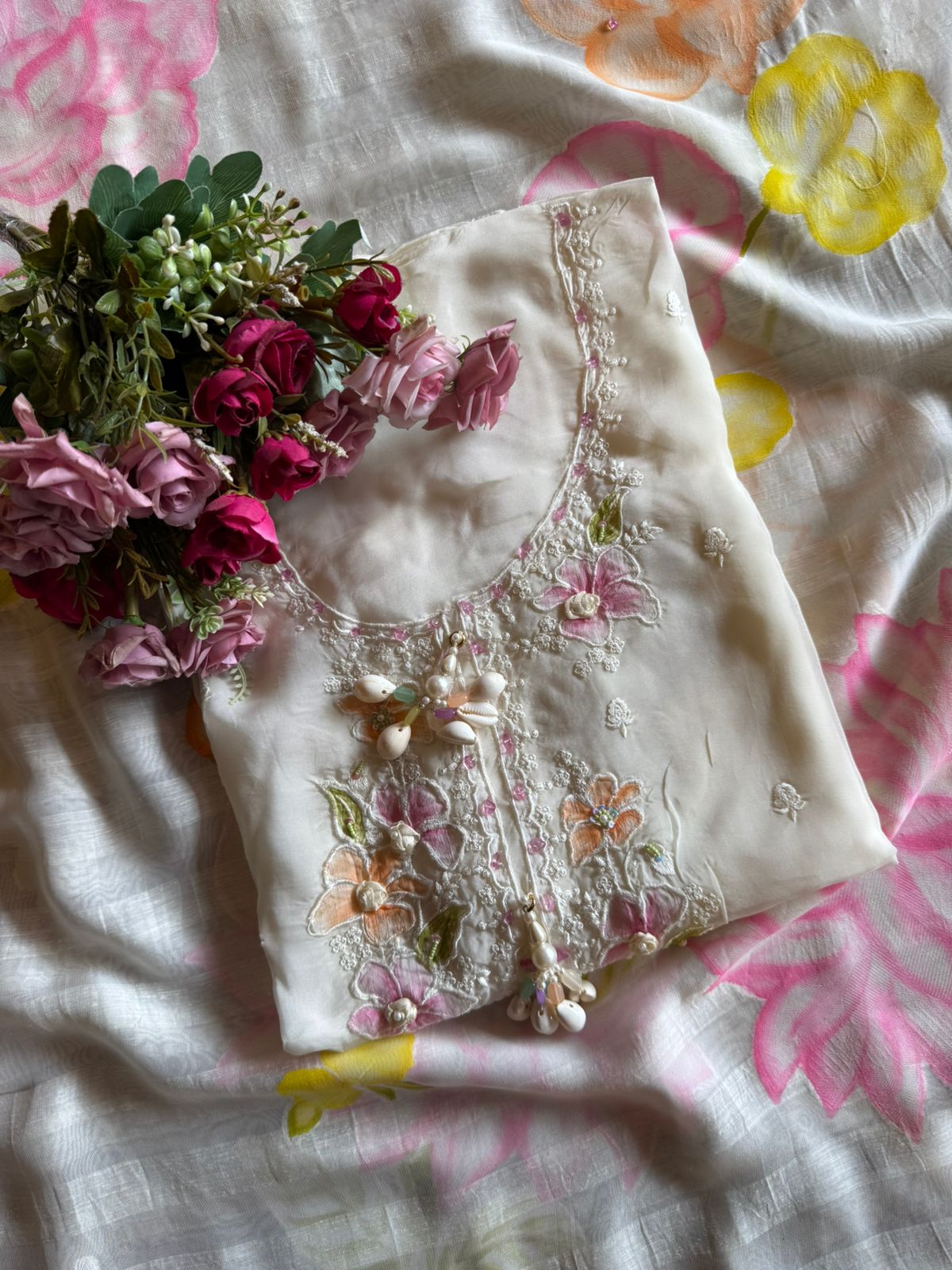 Soft organza UnstitchedSuit piece