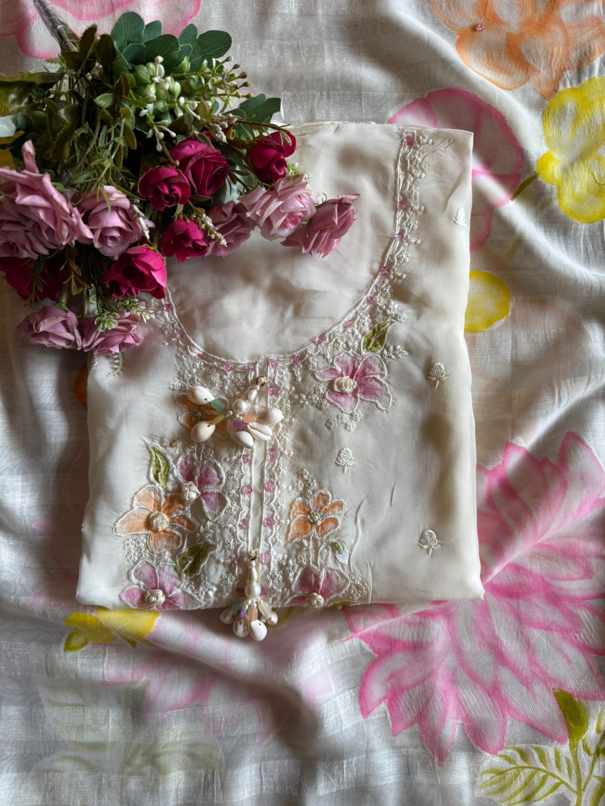 Soft organza UnstitchedSuit piece