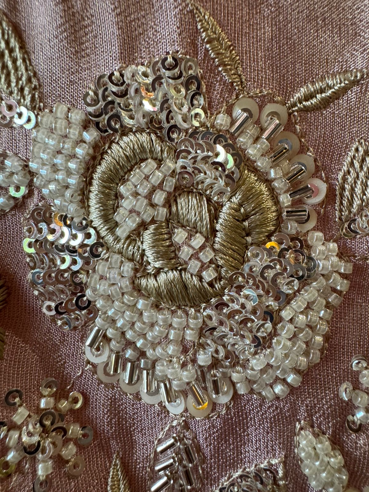Pakistani handwork pieces On pure shimmer tissue