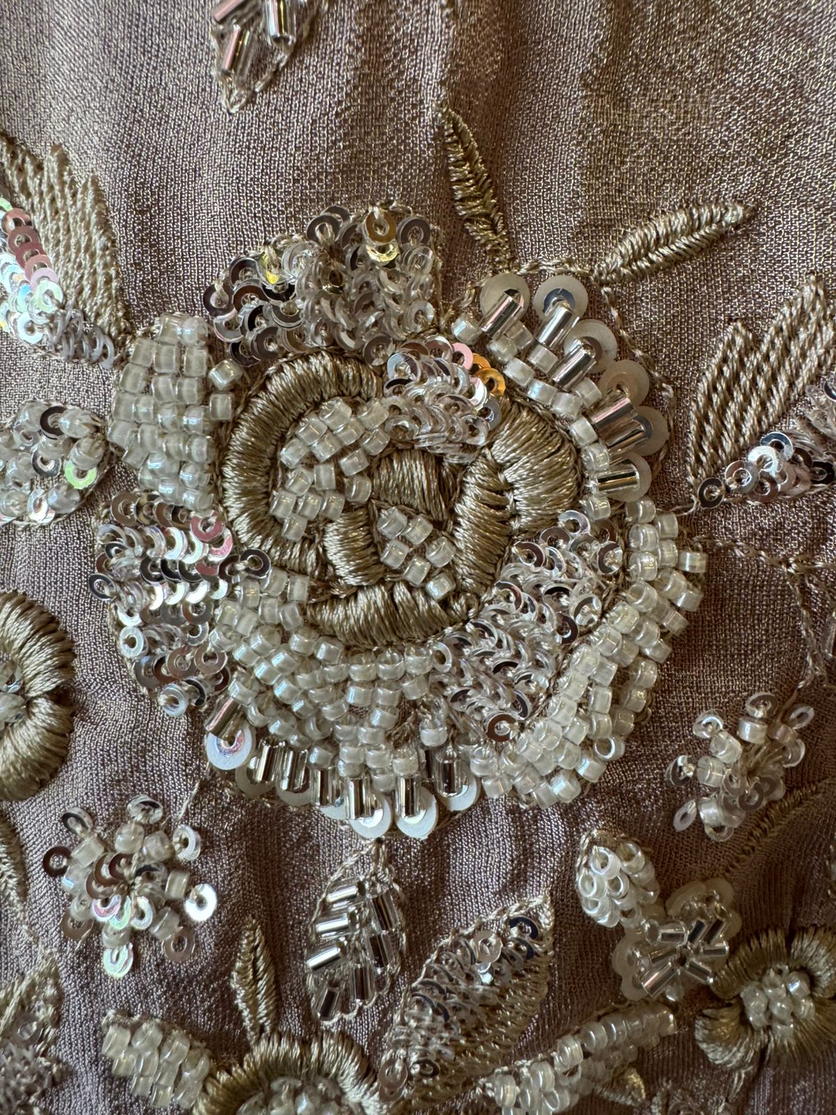 Pakistani handwork pieces On pure shimmer tissue