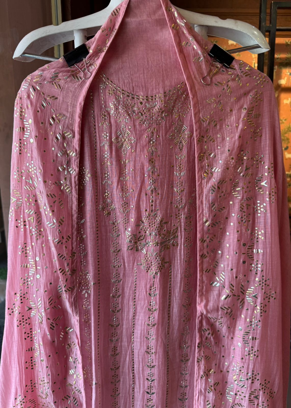 Pure Mul chanderi Unstitched Kurta