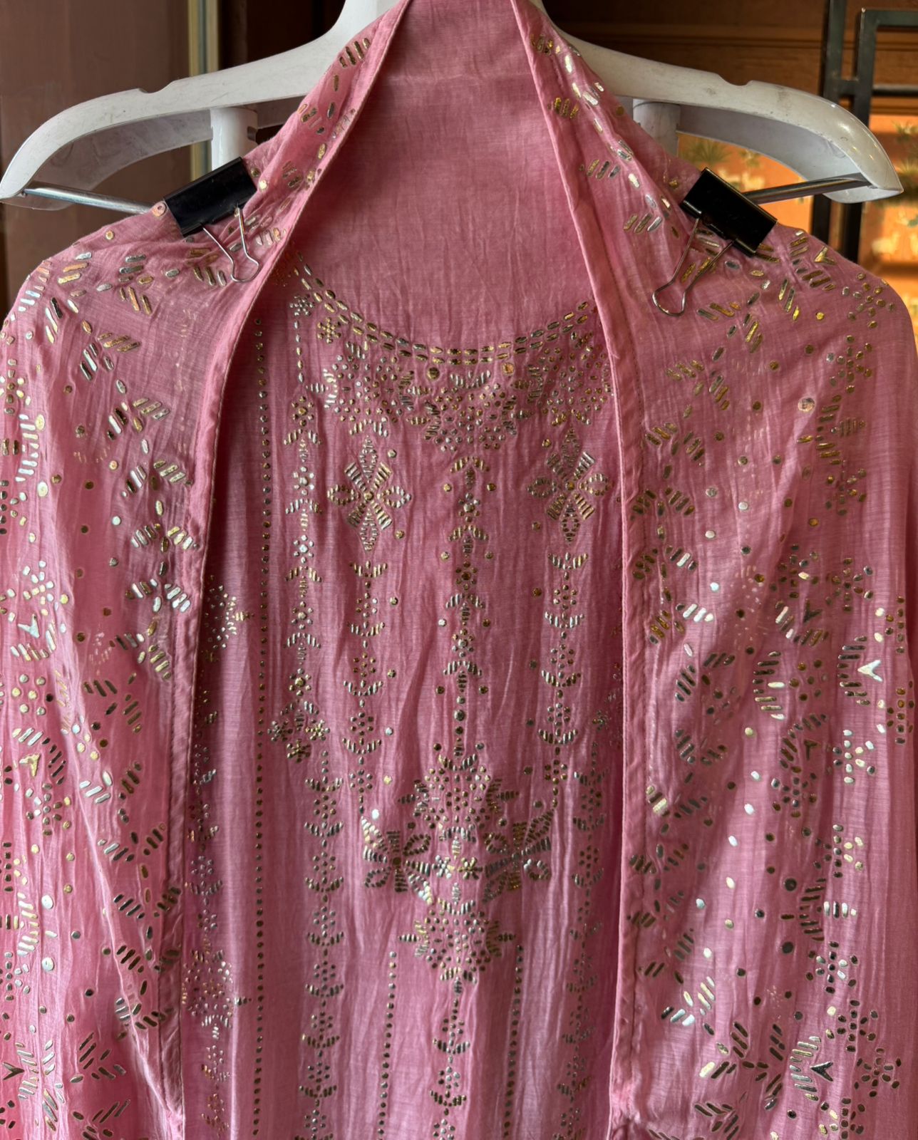 Pure Mul chanderi Unstitched Kurta