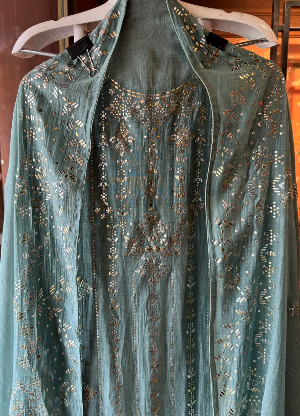 Pure Mul chanderi Unstitched Kurta