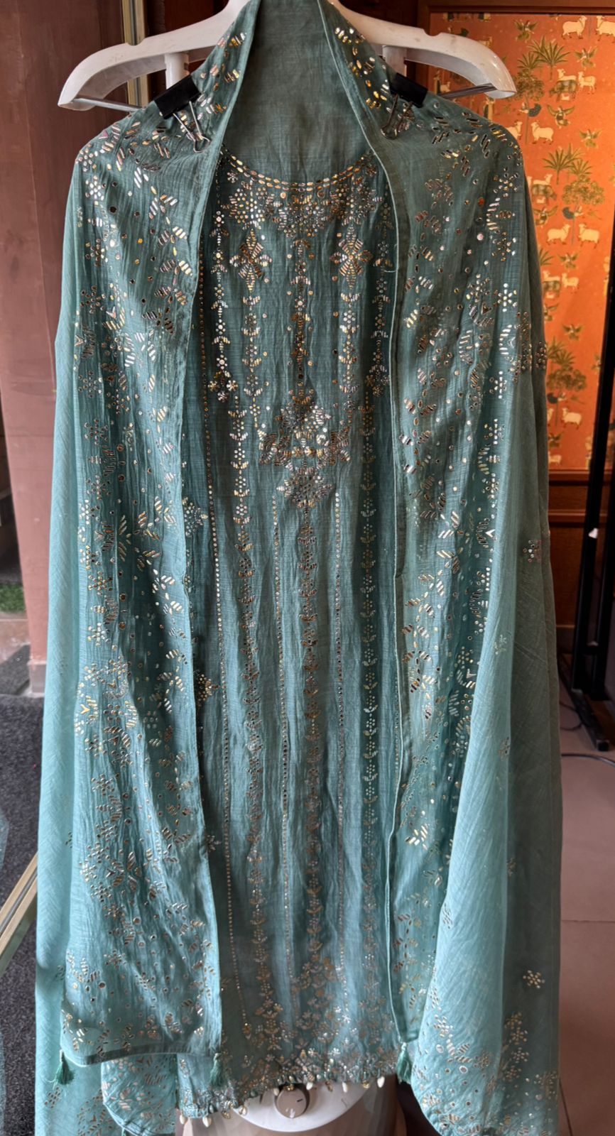 Pure Mul chanderi Unstitched Kurta