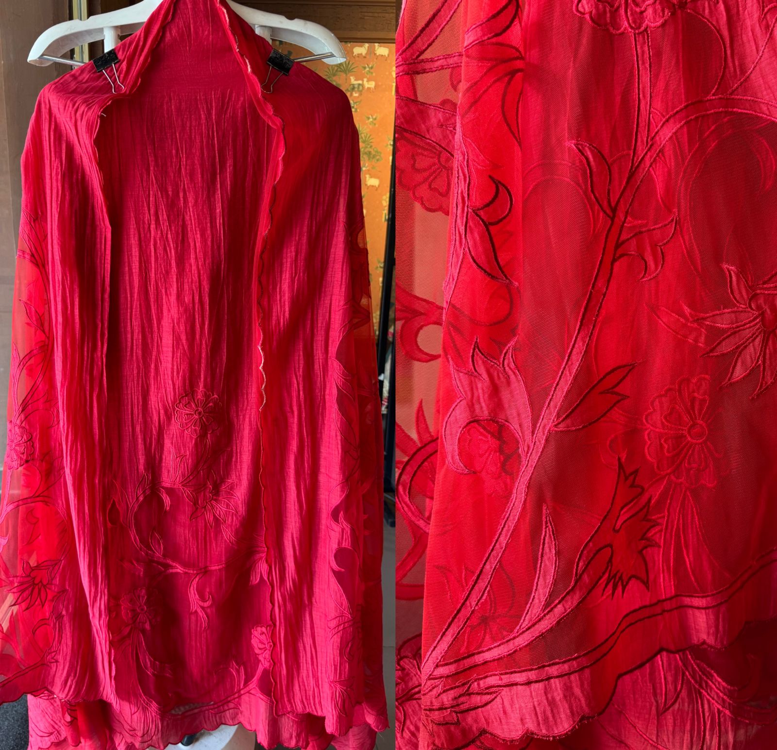 Pure Mul Crushed Chanderi unstitched Kurta