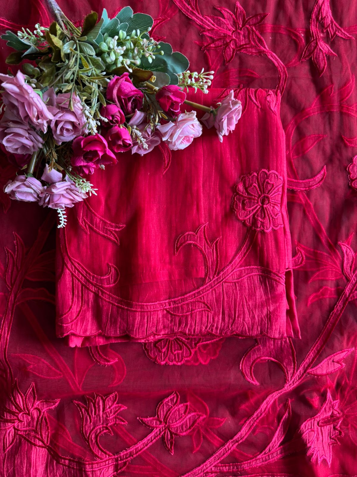 Pure Mul Crushed Chanderi unstitched Kurta