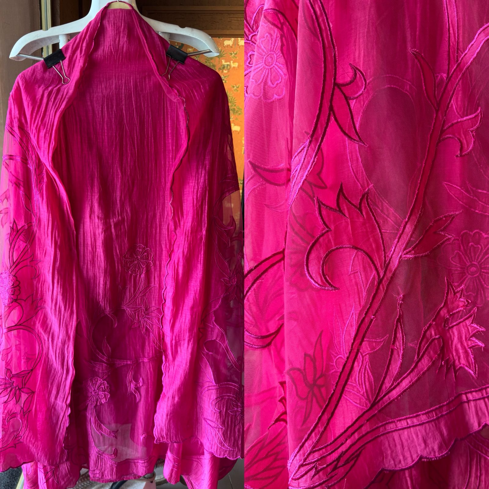 Pure Mul Crushed Chanderi unstitched Kurta