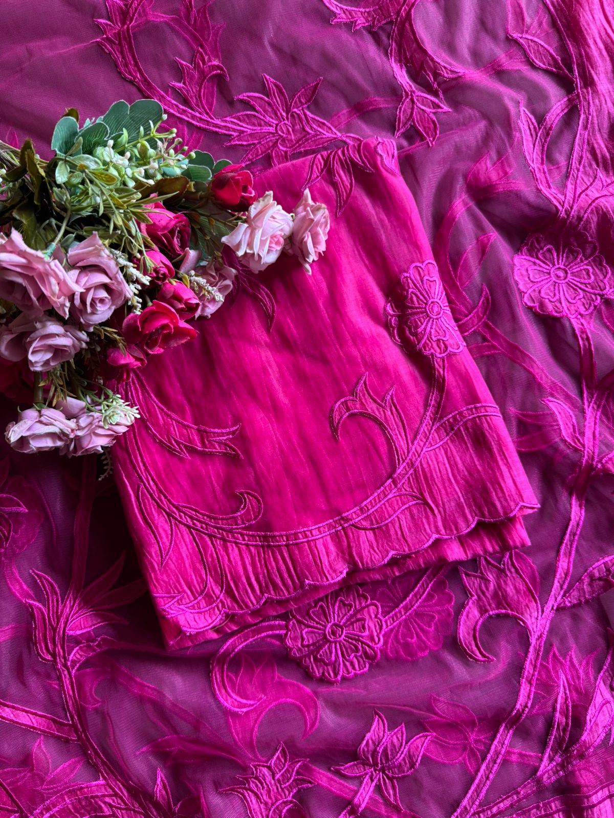 Pure Mul Crushed Chanderi unstitched Kurta