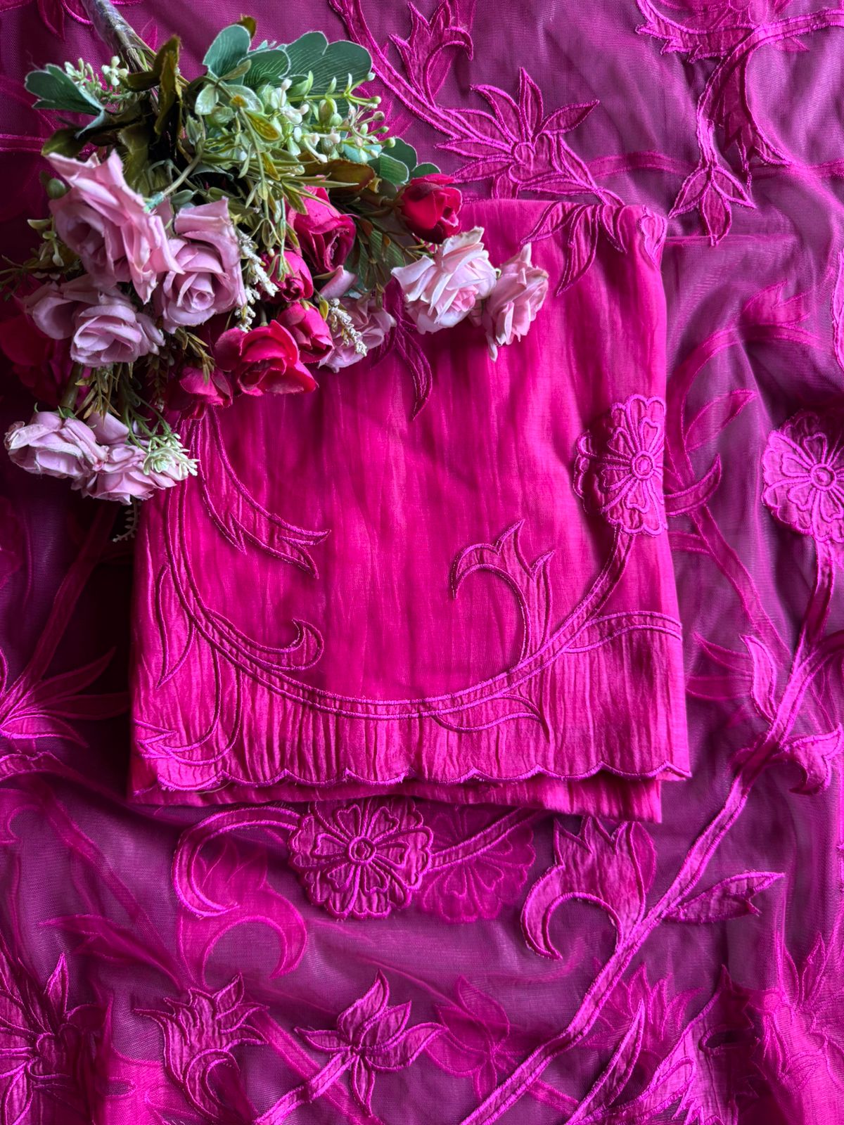 Pure Mul Crushed Chanderi unstitched Kurta