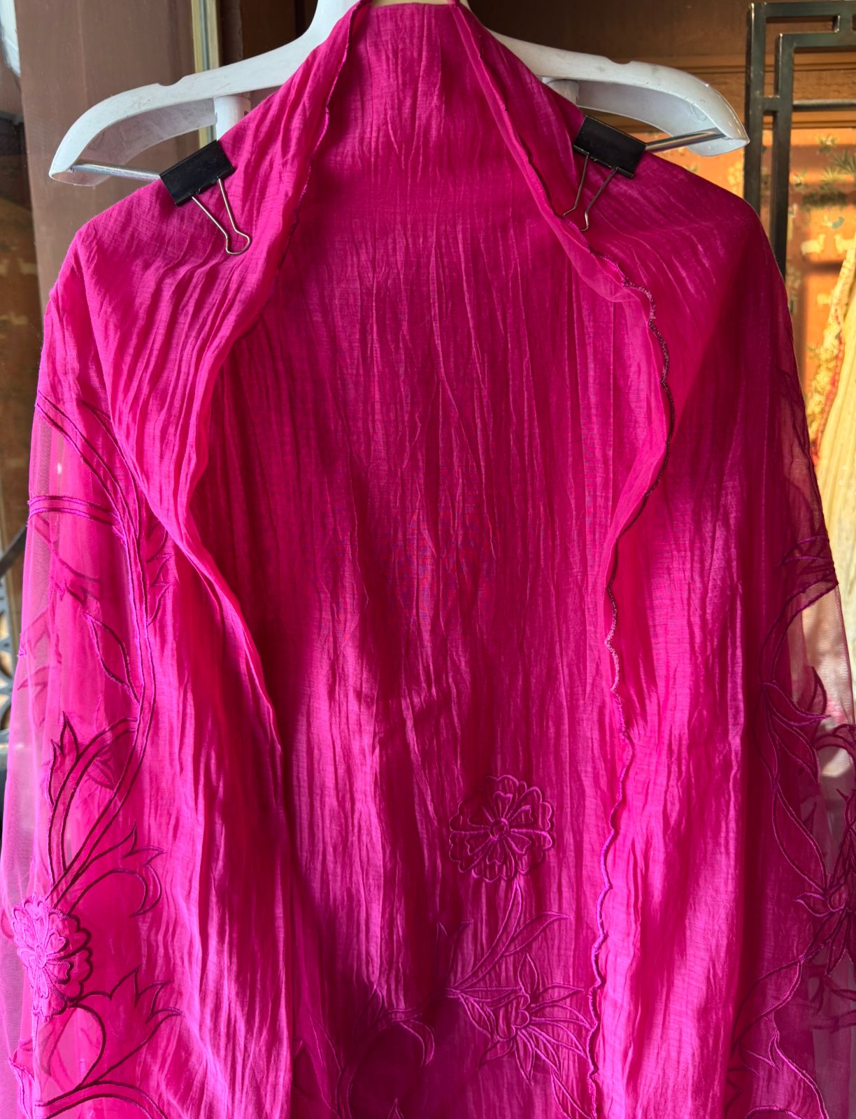 Pure Mul Crushed Chanderi unstitched Kurta