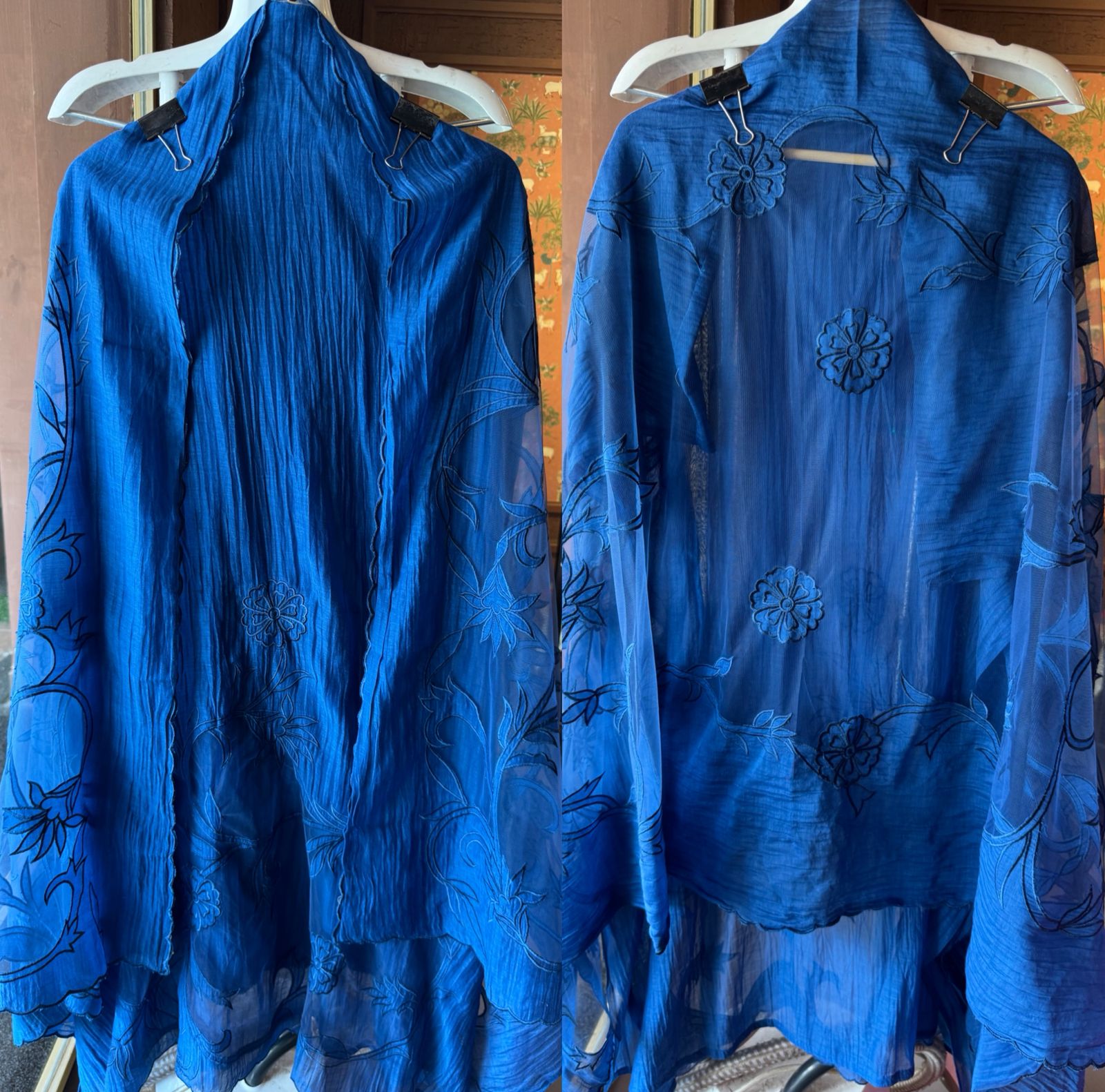 Pure Mul Crushed Chanderi unstitched Kurta