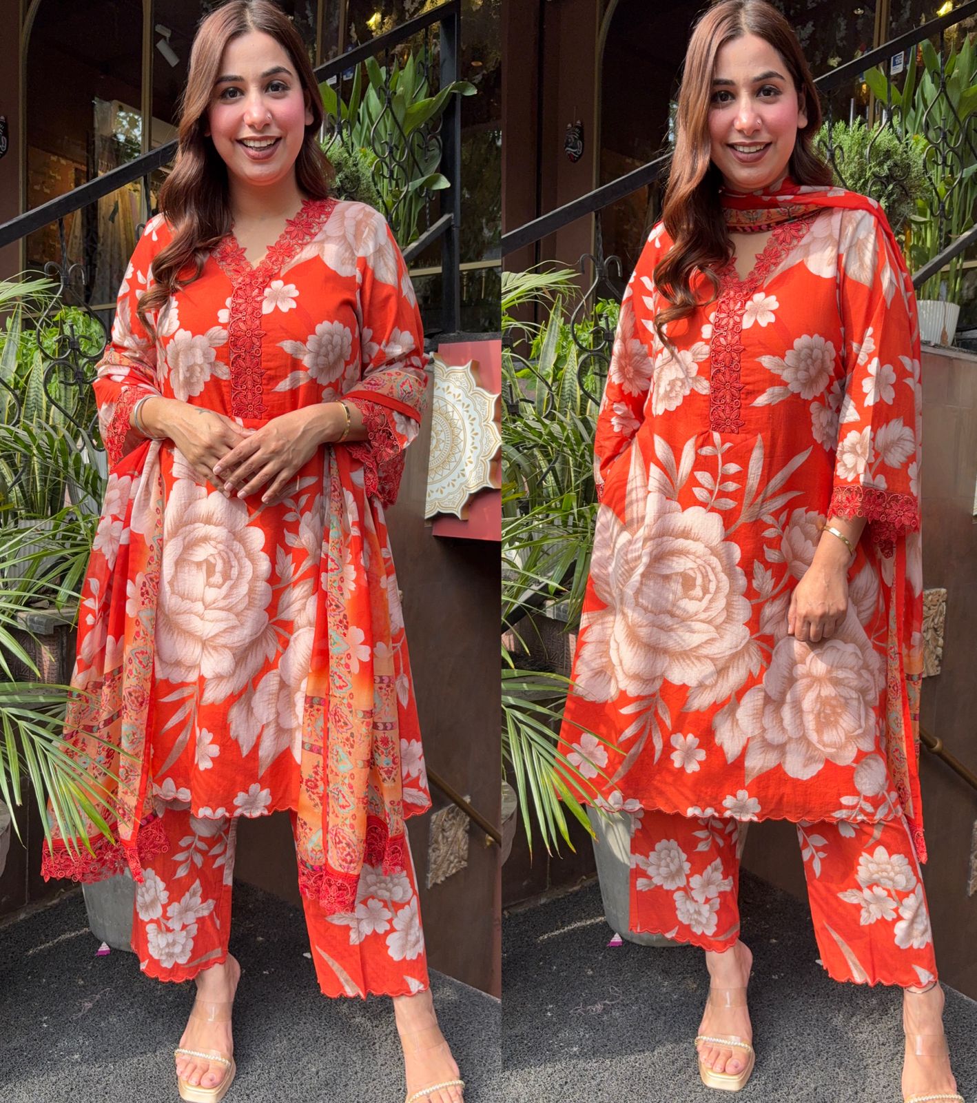 Soft Mul Cambric Cotton Floral digital printed Stitched Suit