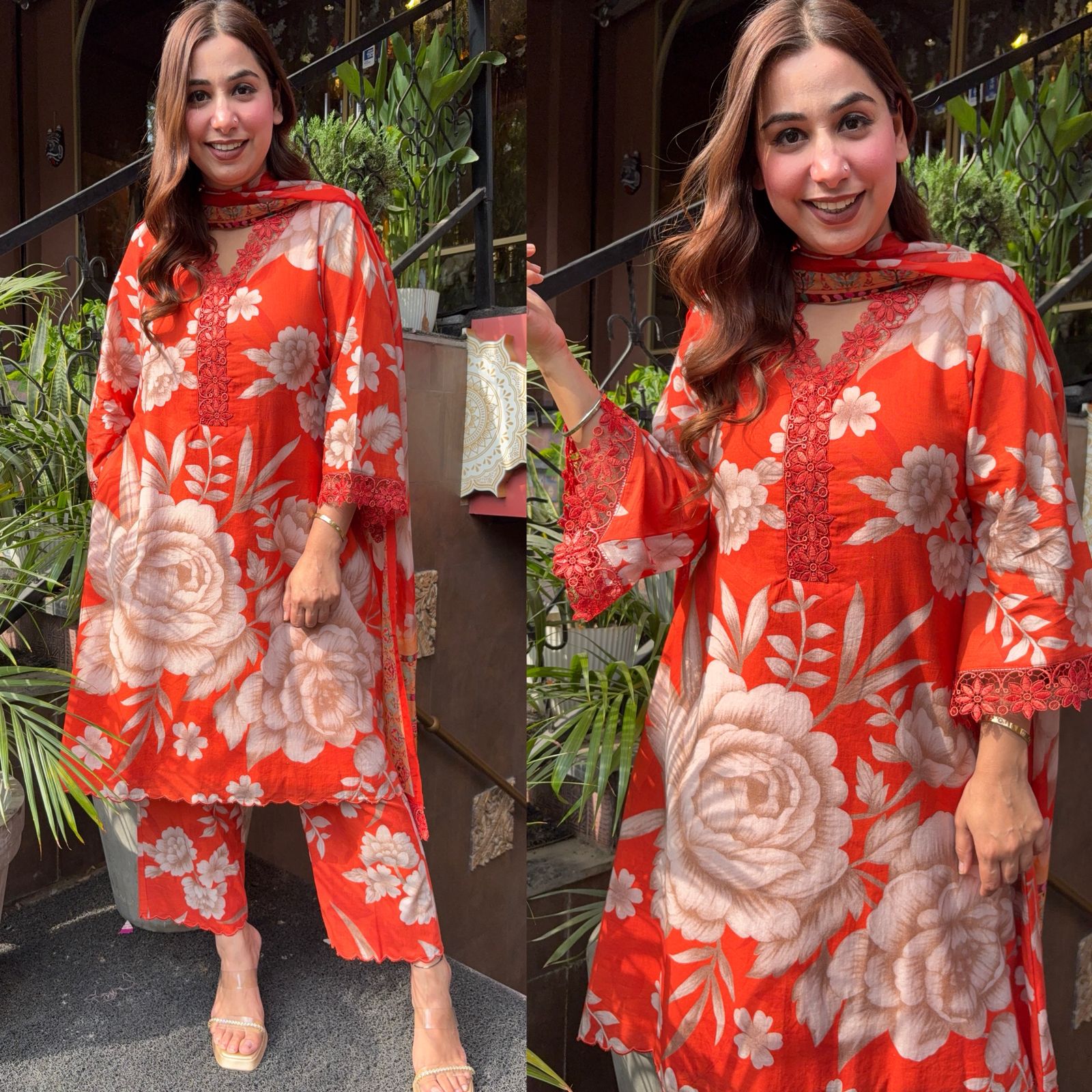 Soft Mul Cambric Cotton Floral digital printed Stitched Suit