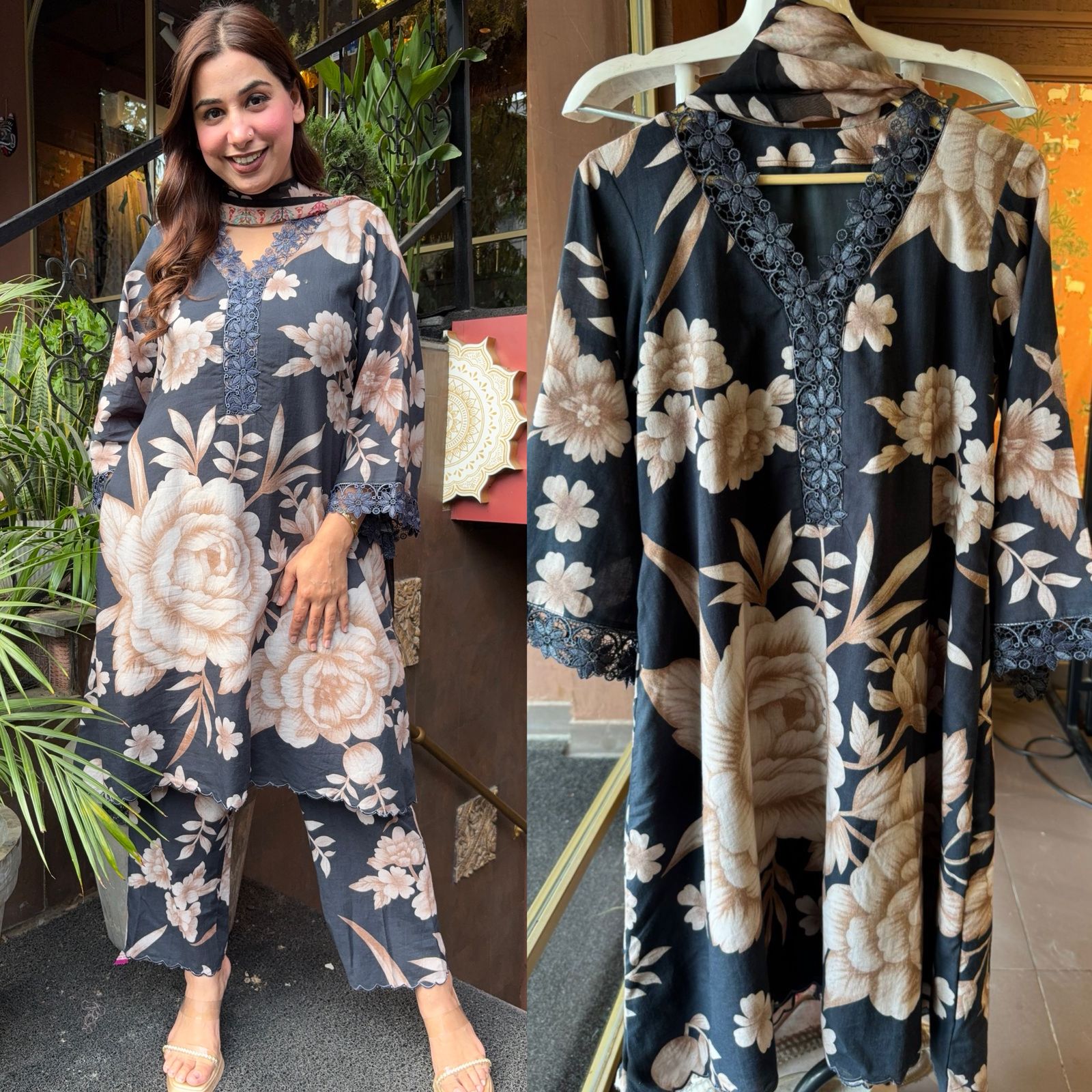 Soft Mul Cambric Cotton Floral digital printed Stitched Suit