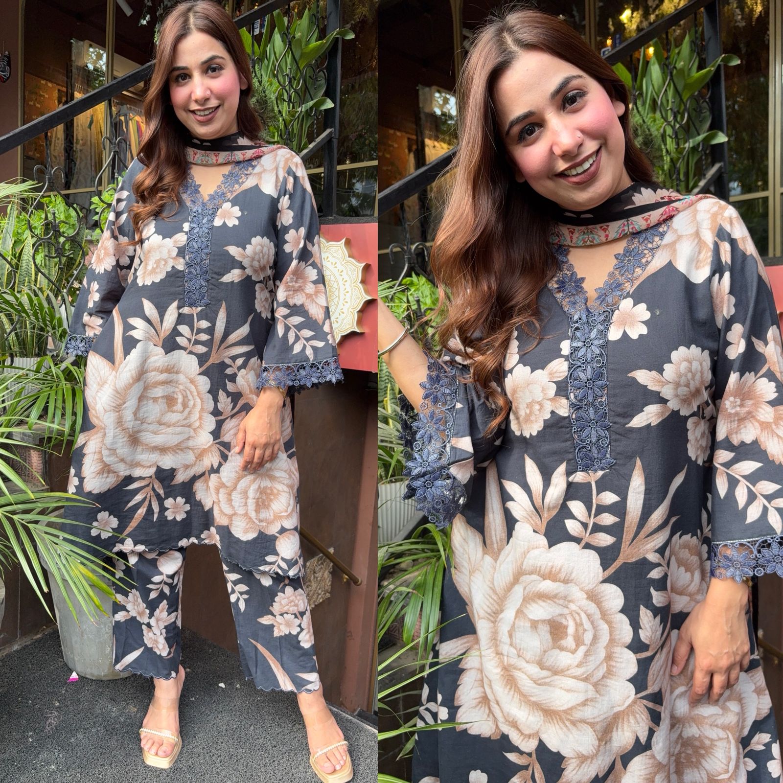 Soft Mul Cambric Cotton Floral digital printed Stitched Suit