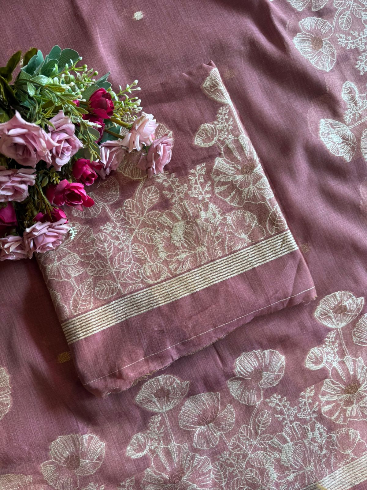 Pure jamdaani Unstitched Suit