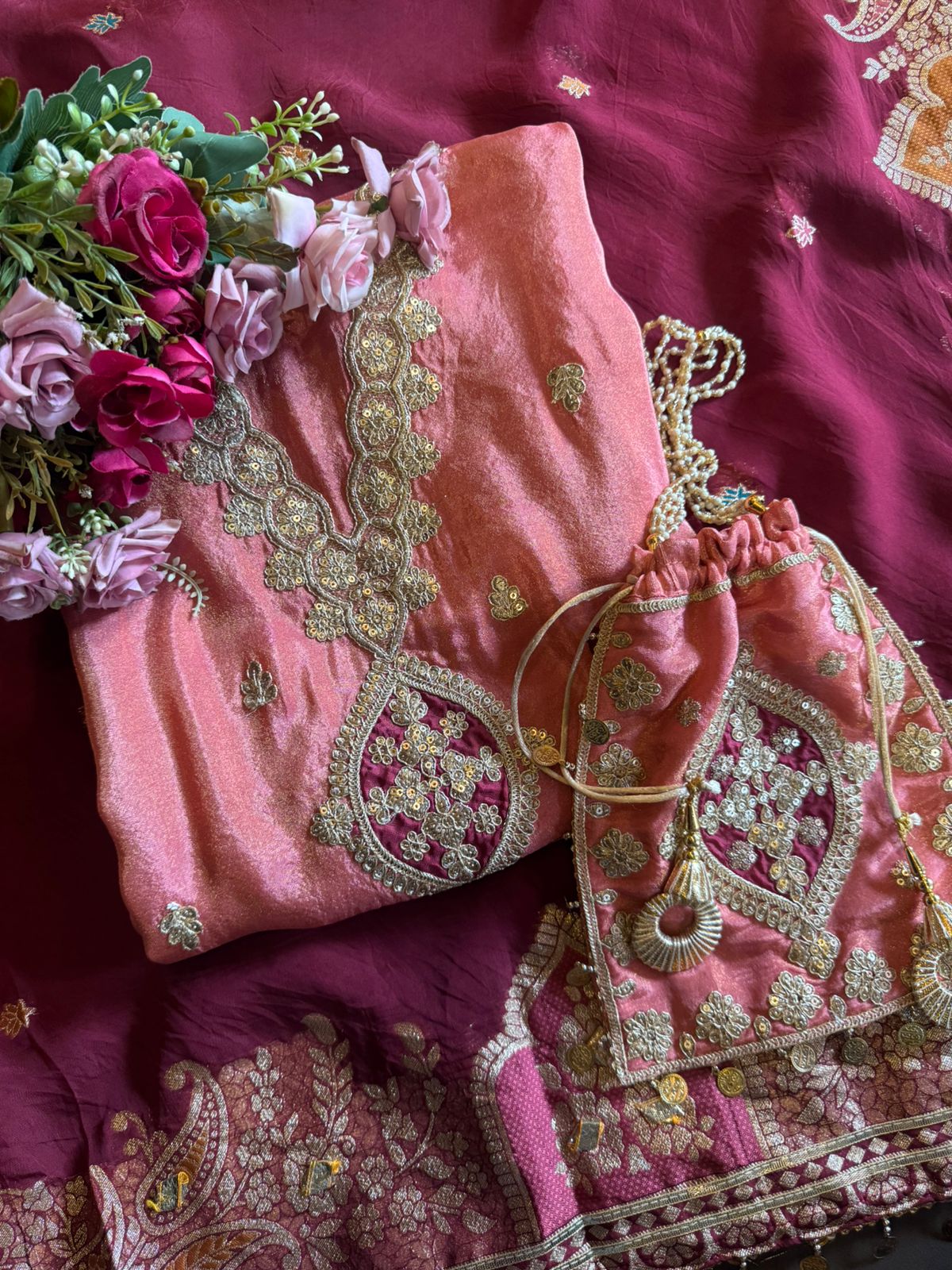 Pure 100% soft  tissue Unstitched shirt