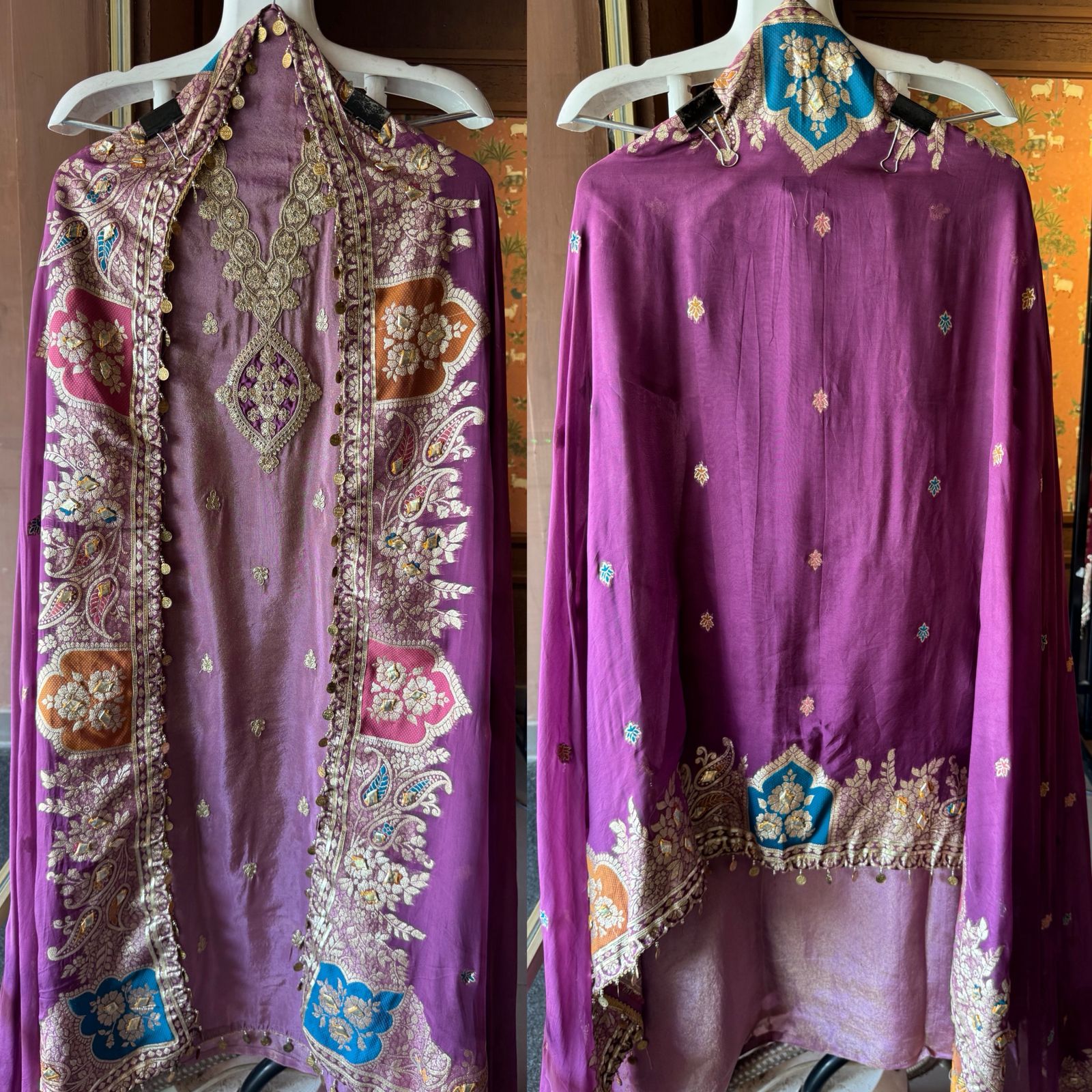 Pure 100% soft  tissue Unstitched shirt