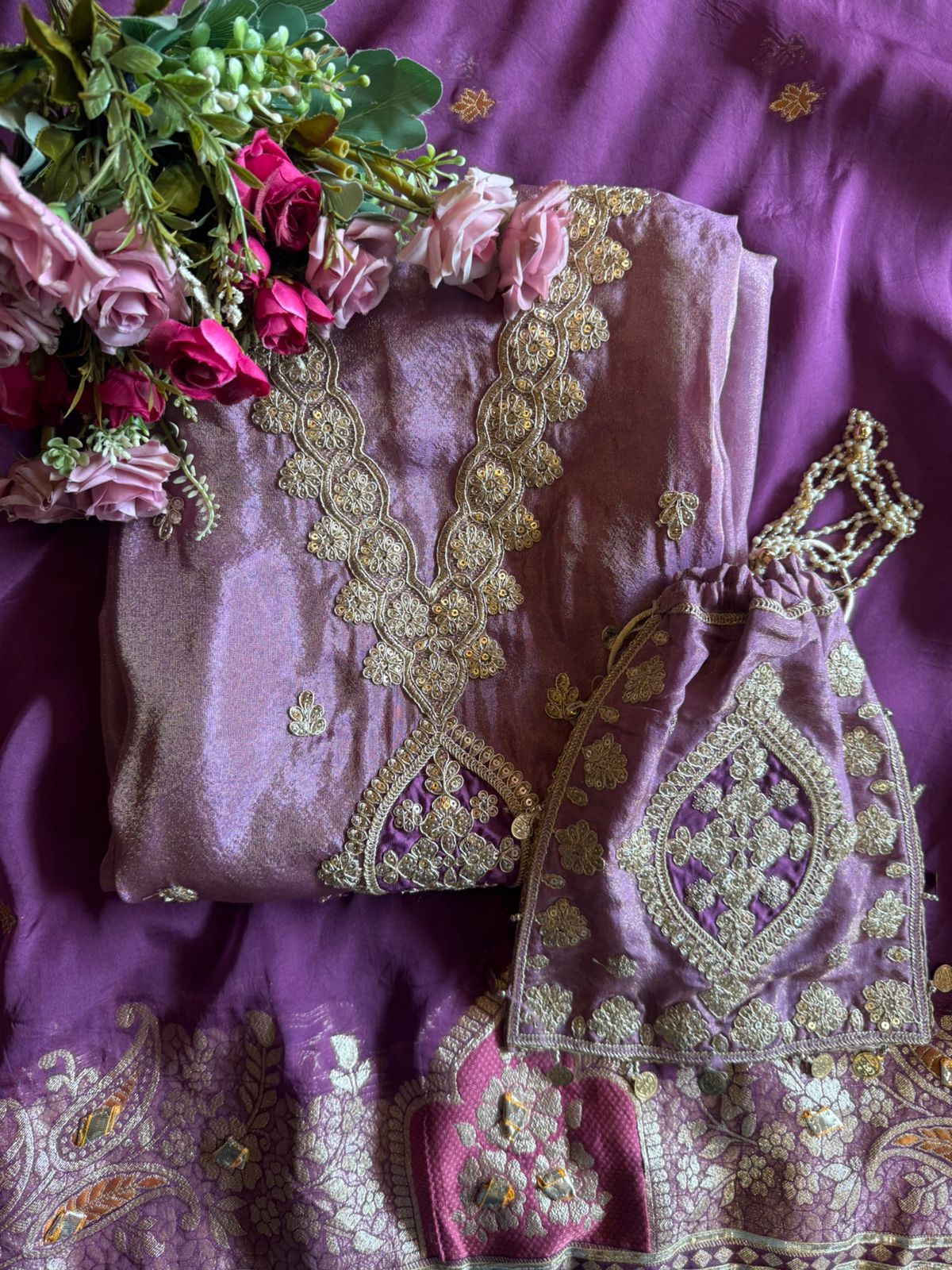 Pure 100% soft  tissue Unstitched shirt