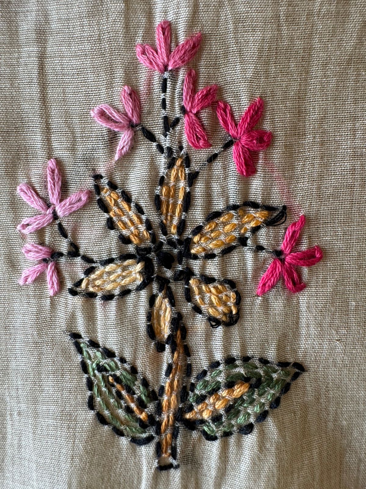 Mul chanderi Shirt with Kantha work