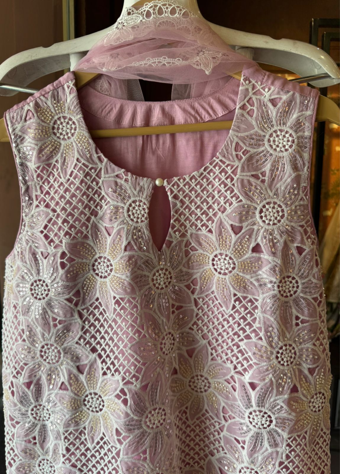 Imported crochet designer cut sleeves designer Suit