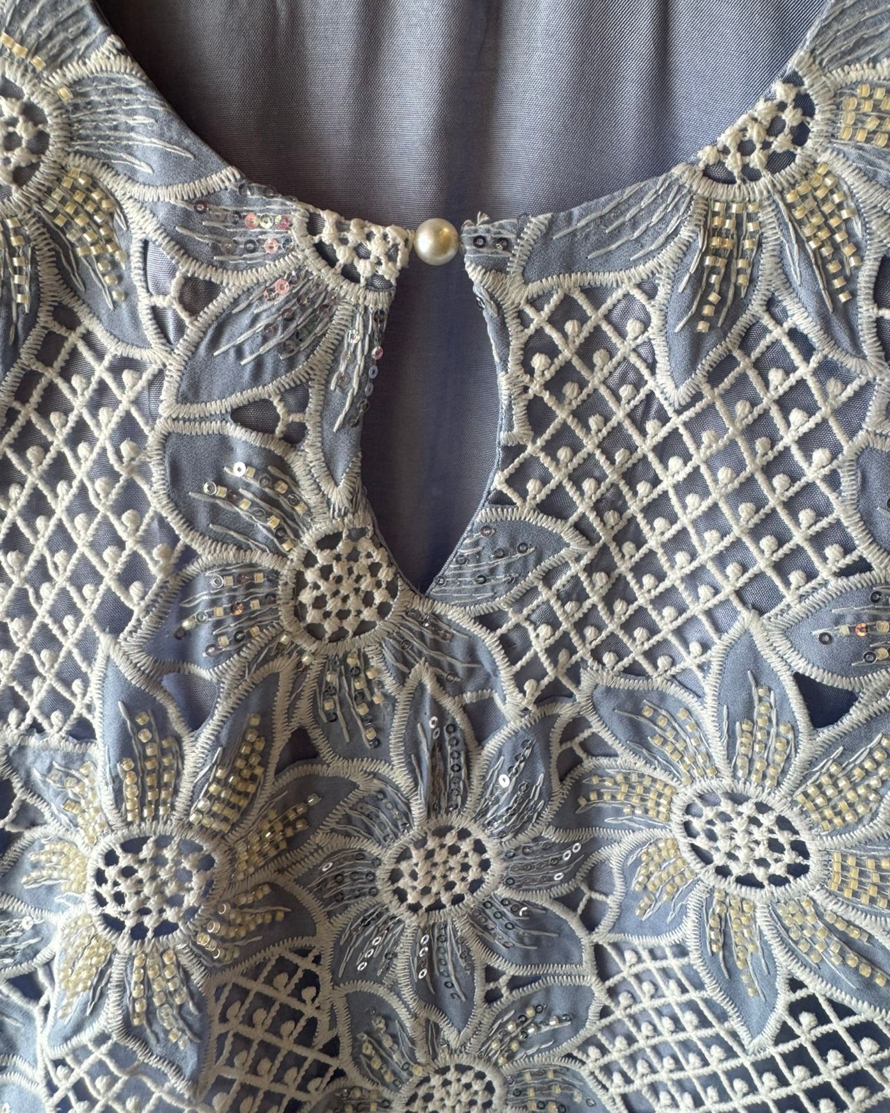 Imported crochet designer cut sleeves designer Suit