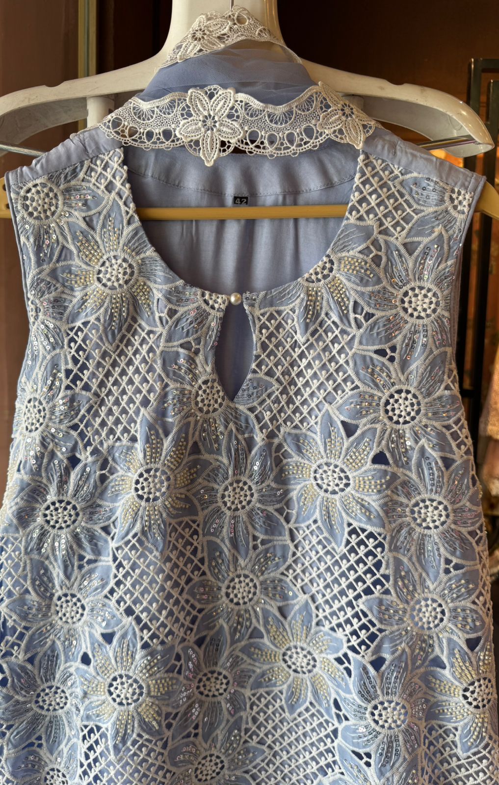 Imported crochet designer cut sleeves designer Suit