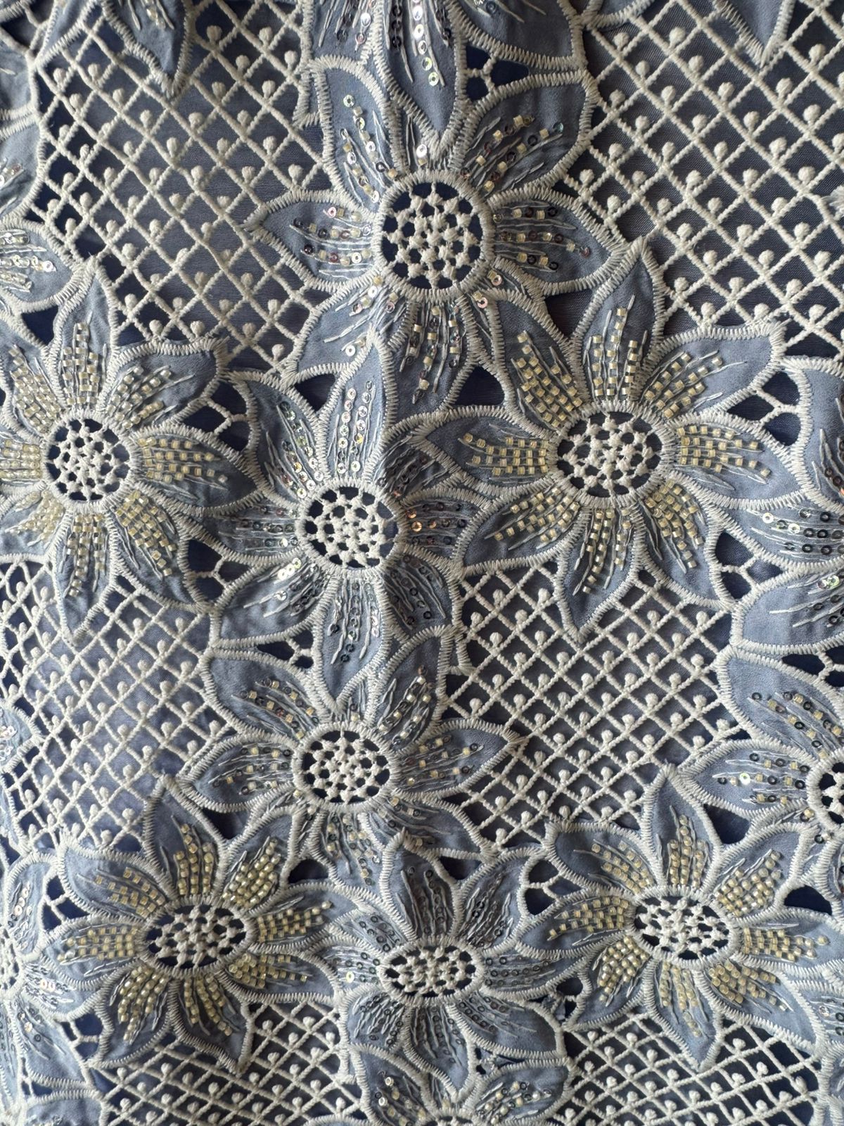 Imported crochet designer cut sleeves designer Suit