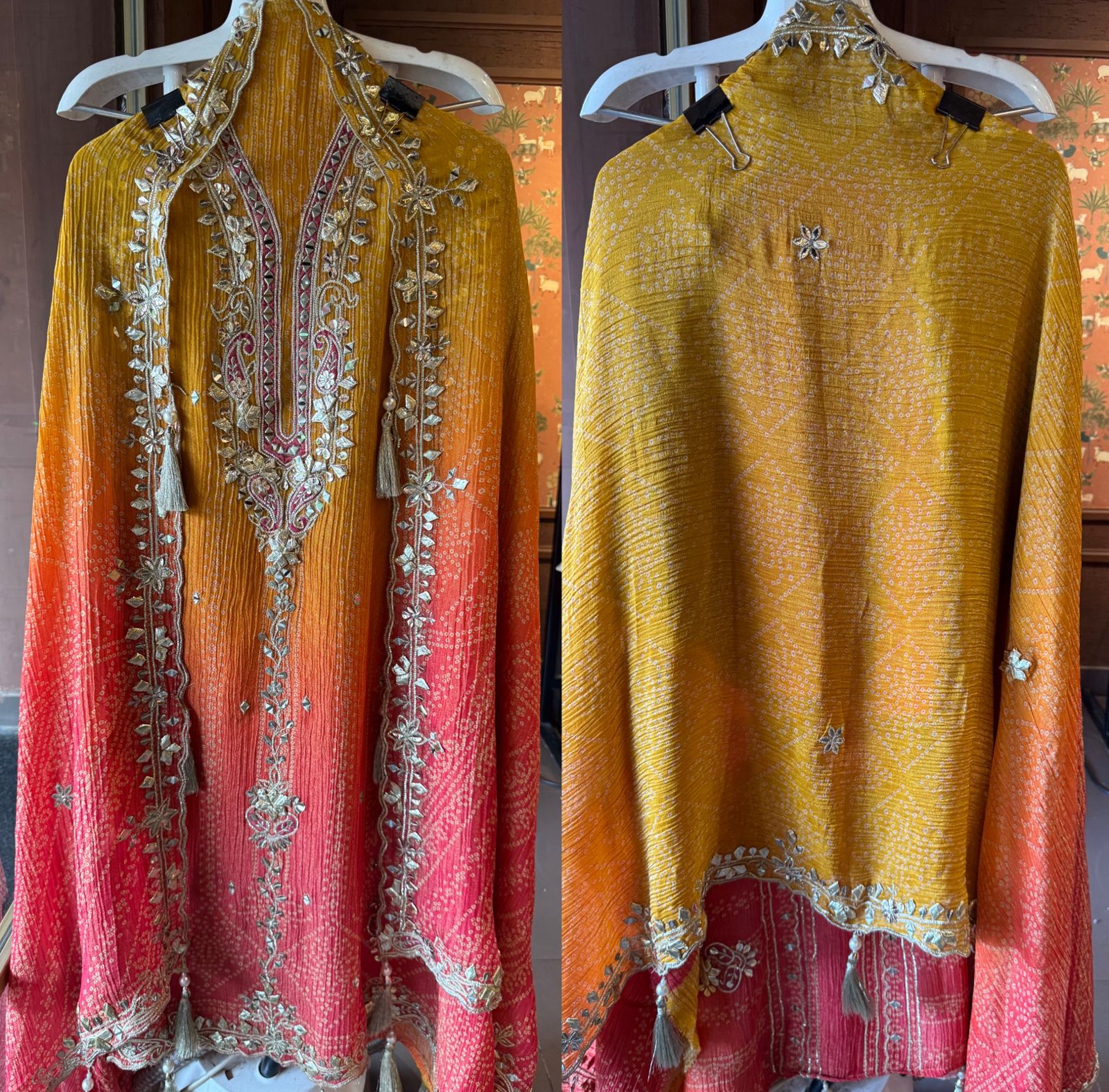 Crushed stretchable Tissue fabric Unstitched