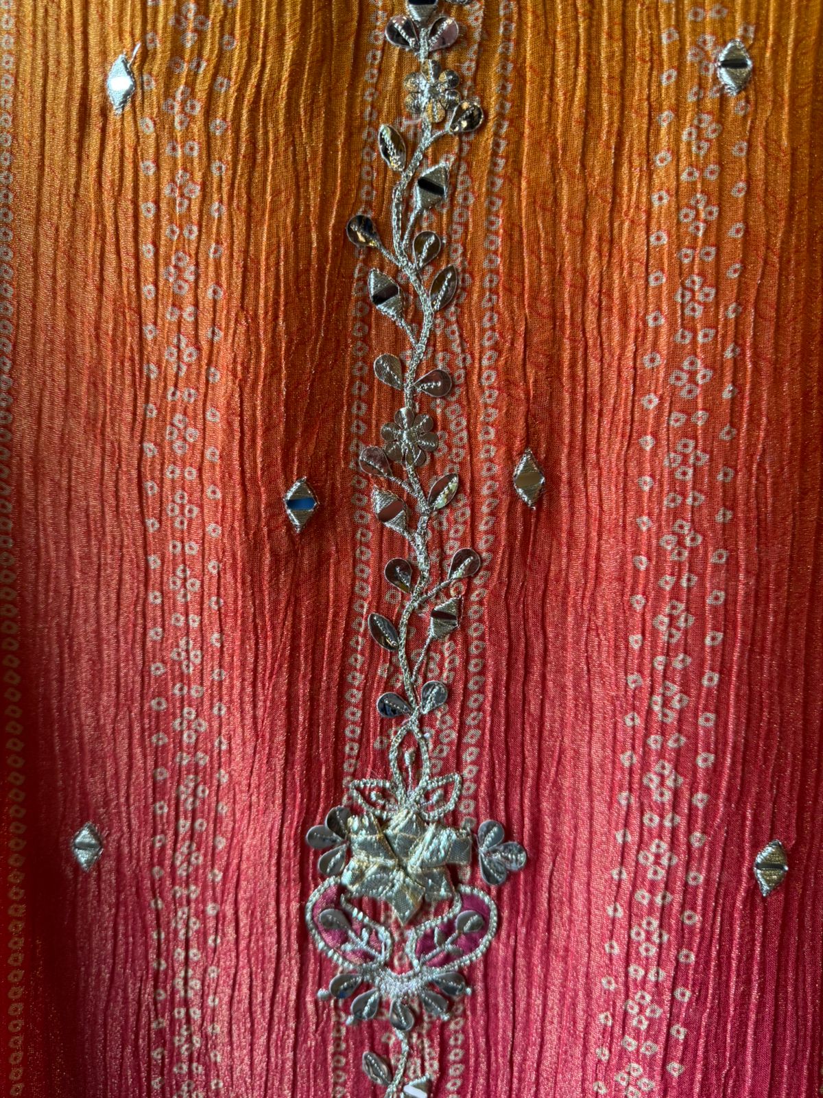 Crushed stretchable Tissue fabric Unstitched