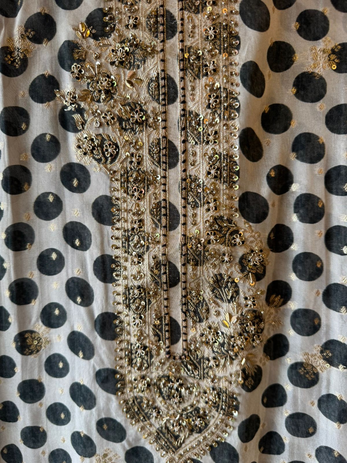 Polka Dots organza digital printed Shirt