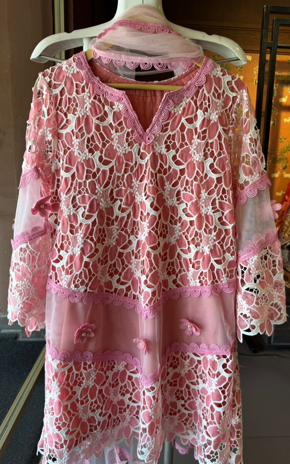 Stitched cotton Crochet shirt