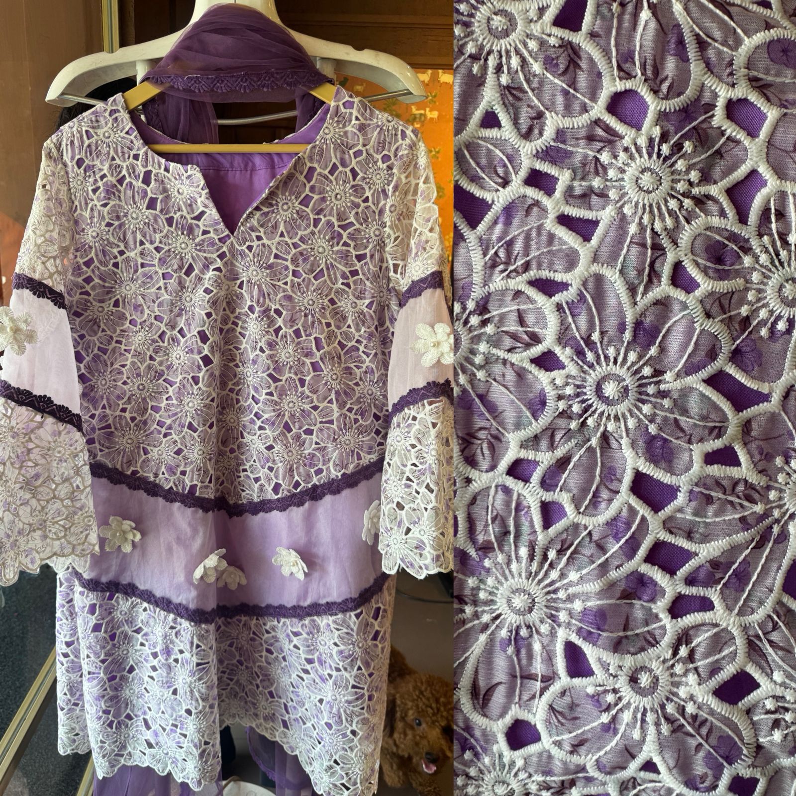 Stitched cotton Crochet shirt