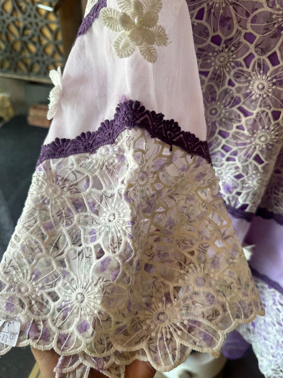 Stitched cotton Crochet shirt