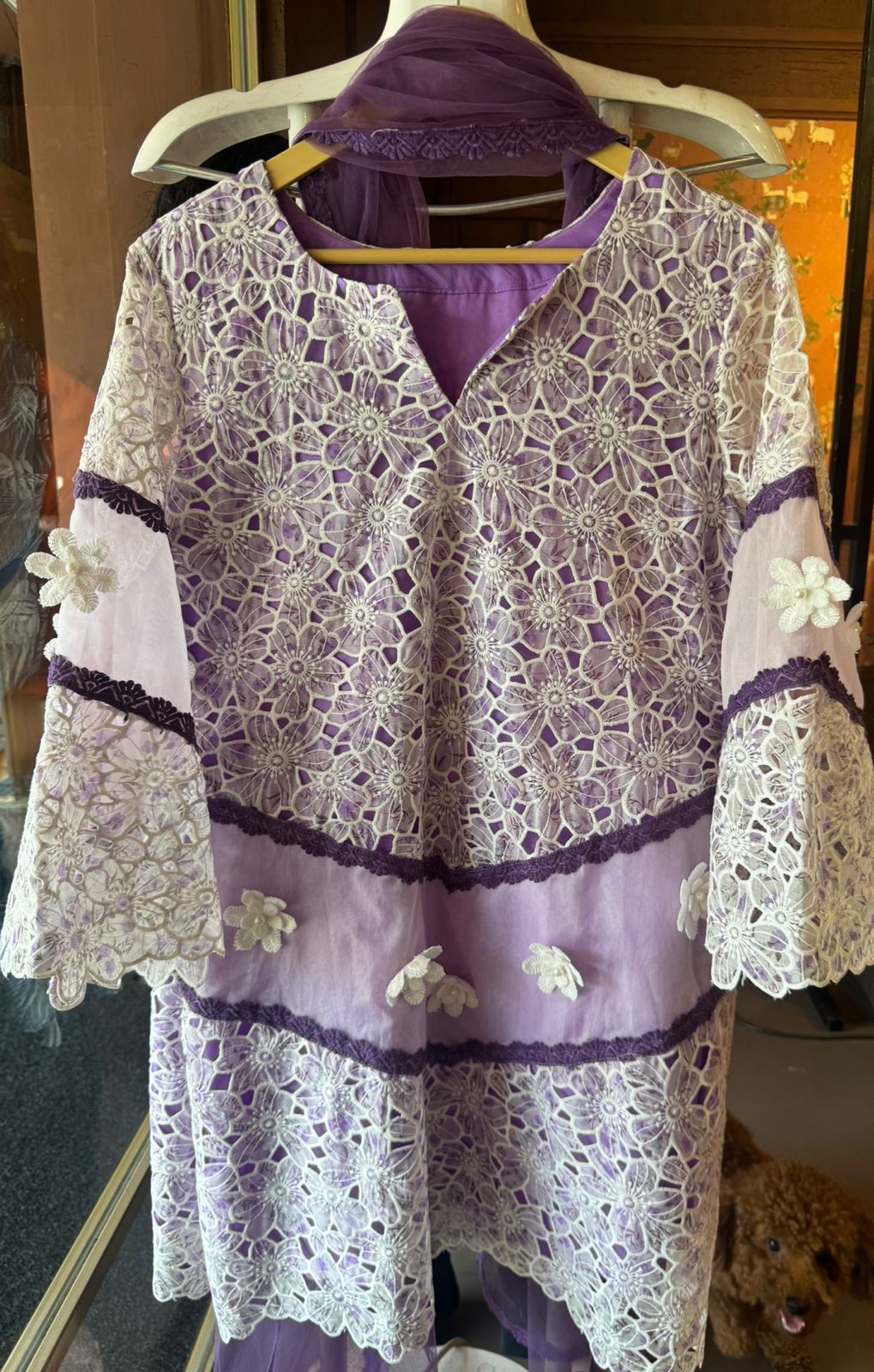 Stitched cotton Crochet shirt