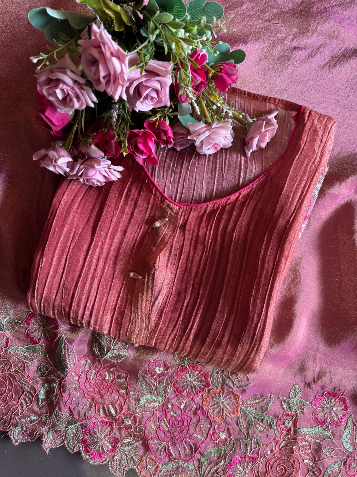 Crushed tissue Unstitched shirt